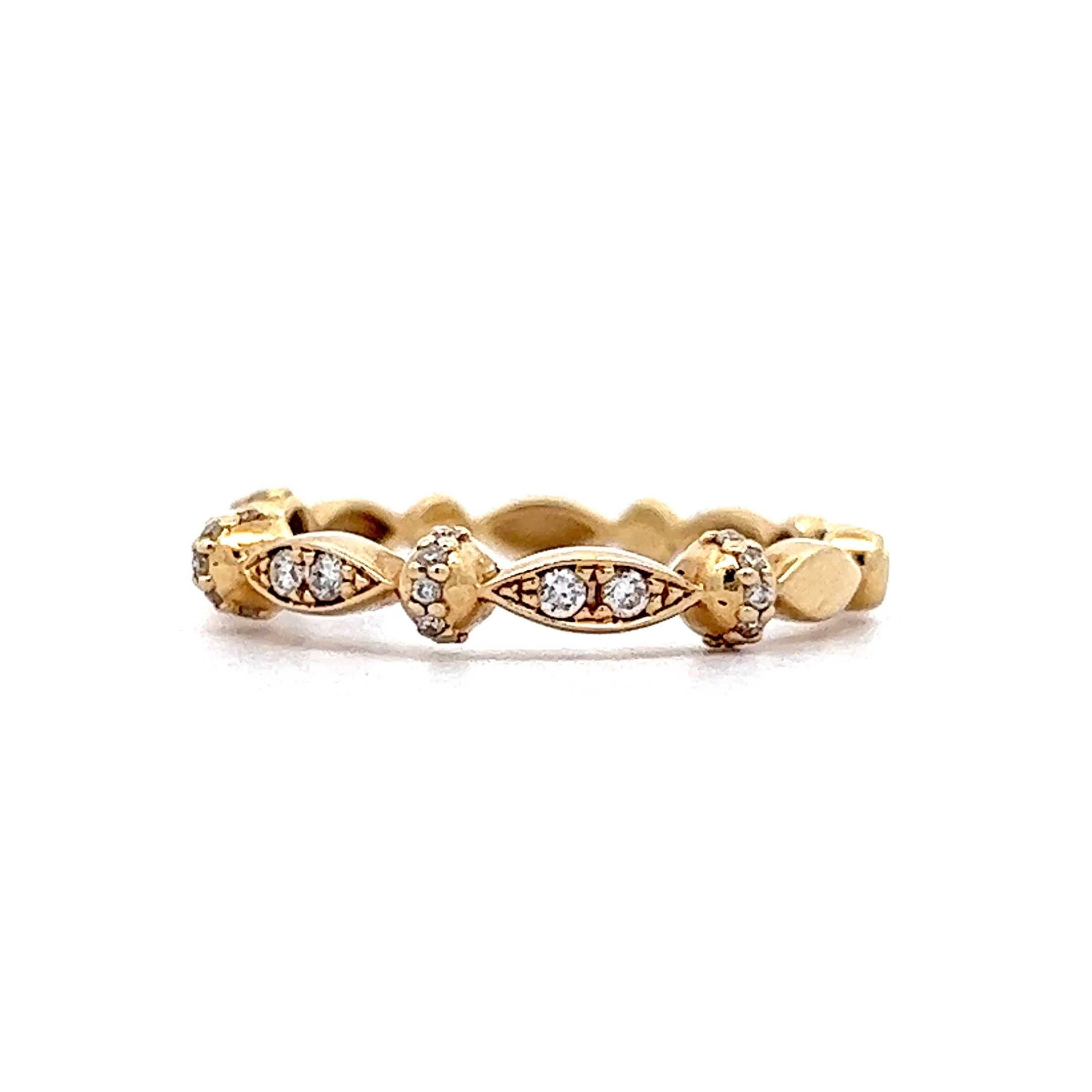 Cluster Diamond Wedding Ring in 14k Yellow Gold - Image 2
