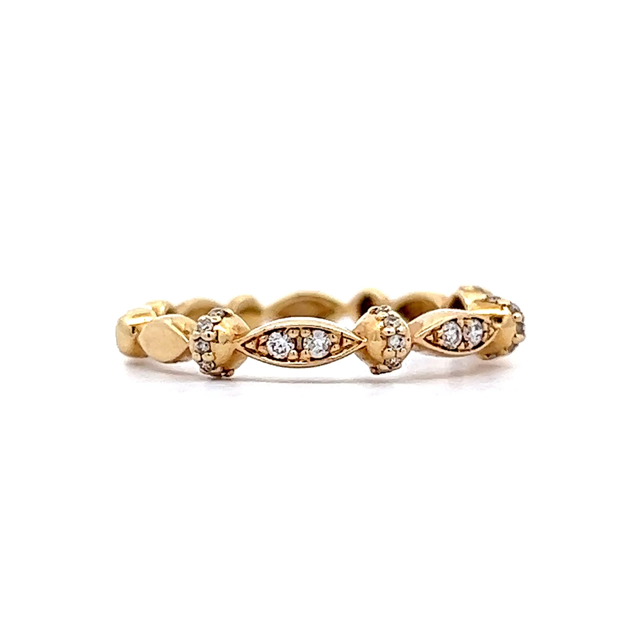 Cluster Diamond Wedding Ring in 14k Yellow Gold - Image 3