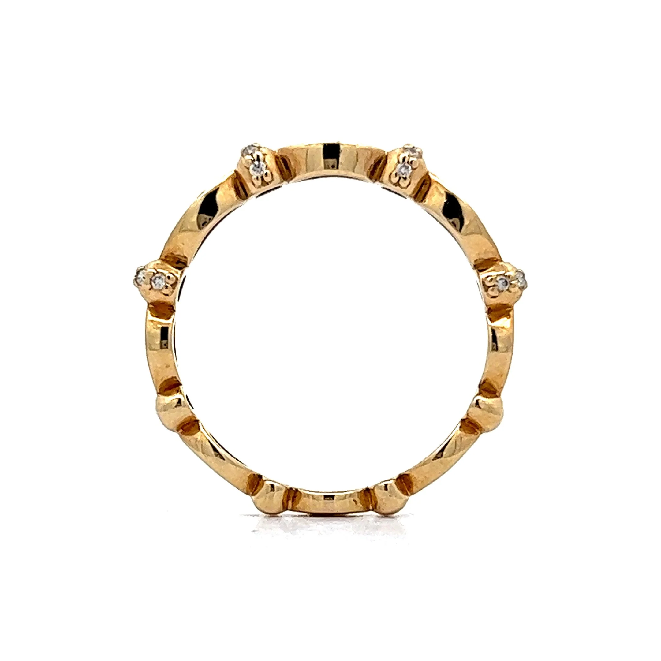 Cluster Diamond Wedding Ring in 14k Yellow Gold - Image 4
