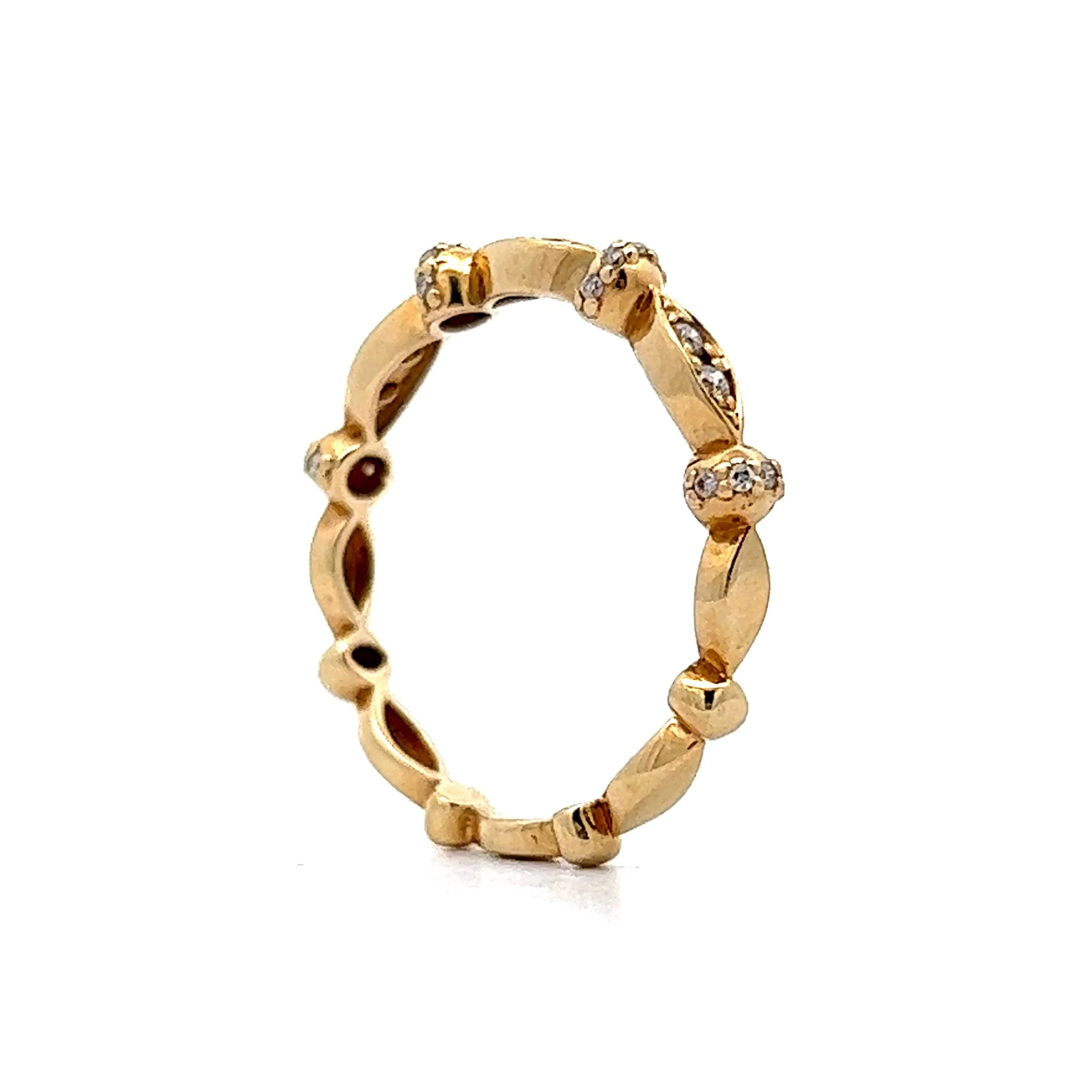 Cluster Diamond Wedding Ring in 14k Yellow Gold - Image 5
