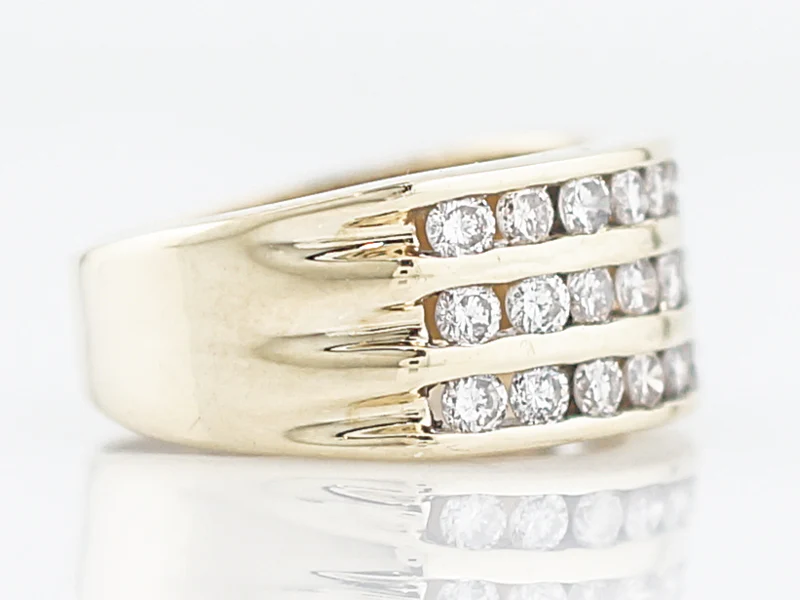 Cocktail Ring Modern 1.20 Round Brilliant Cut Diamonds in 14k Yellow Gold - Image 3