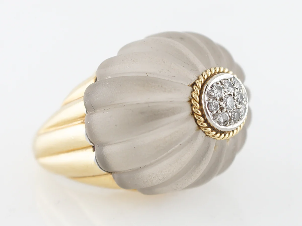 ***RTV 10/24*** Cocktail Ring Modern .15 Round Brilliant Cut Diamonds in 18k Yellow Gold - Image 2