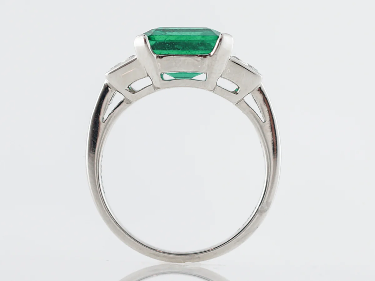 Cocktail Ring Modern 3.98 Square Cut Emerald Diamonds in Platinum - Image 4