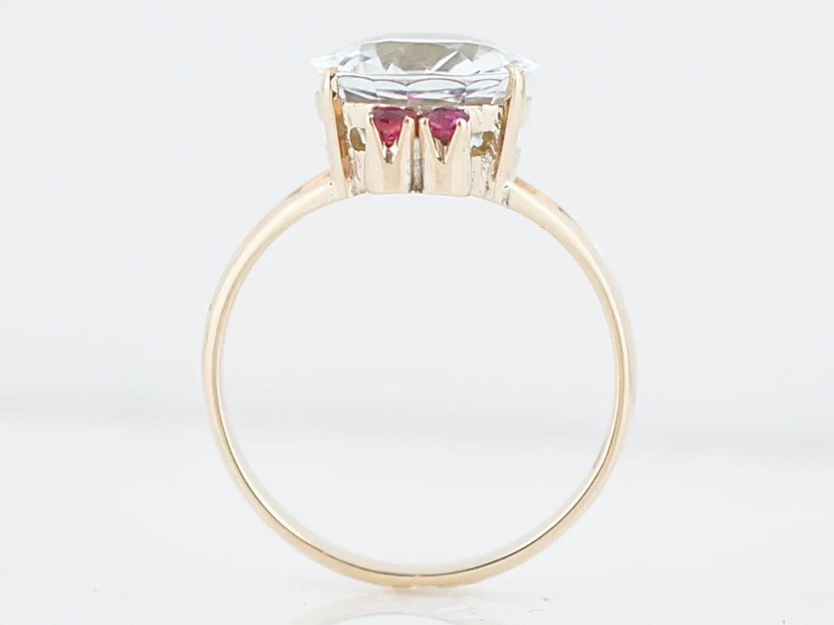 Cocktail Ring Modern 5.06 Brilliant Oval Cut Aquamarine in 18k Yellow Gold - Image 4