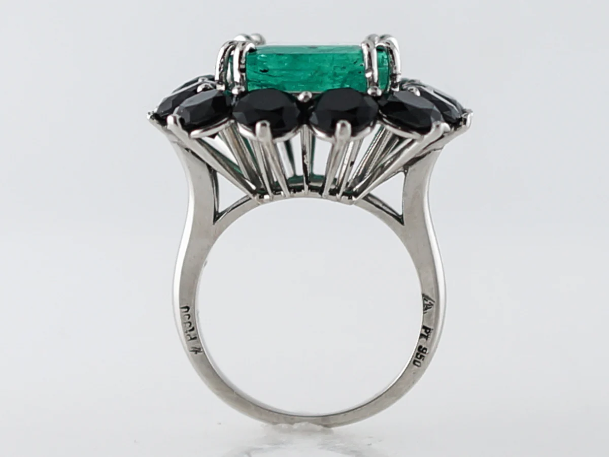 Cocktail Ring Modern 7.89 GIA Emerald Cut Emerald in Platinum - Image 3