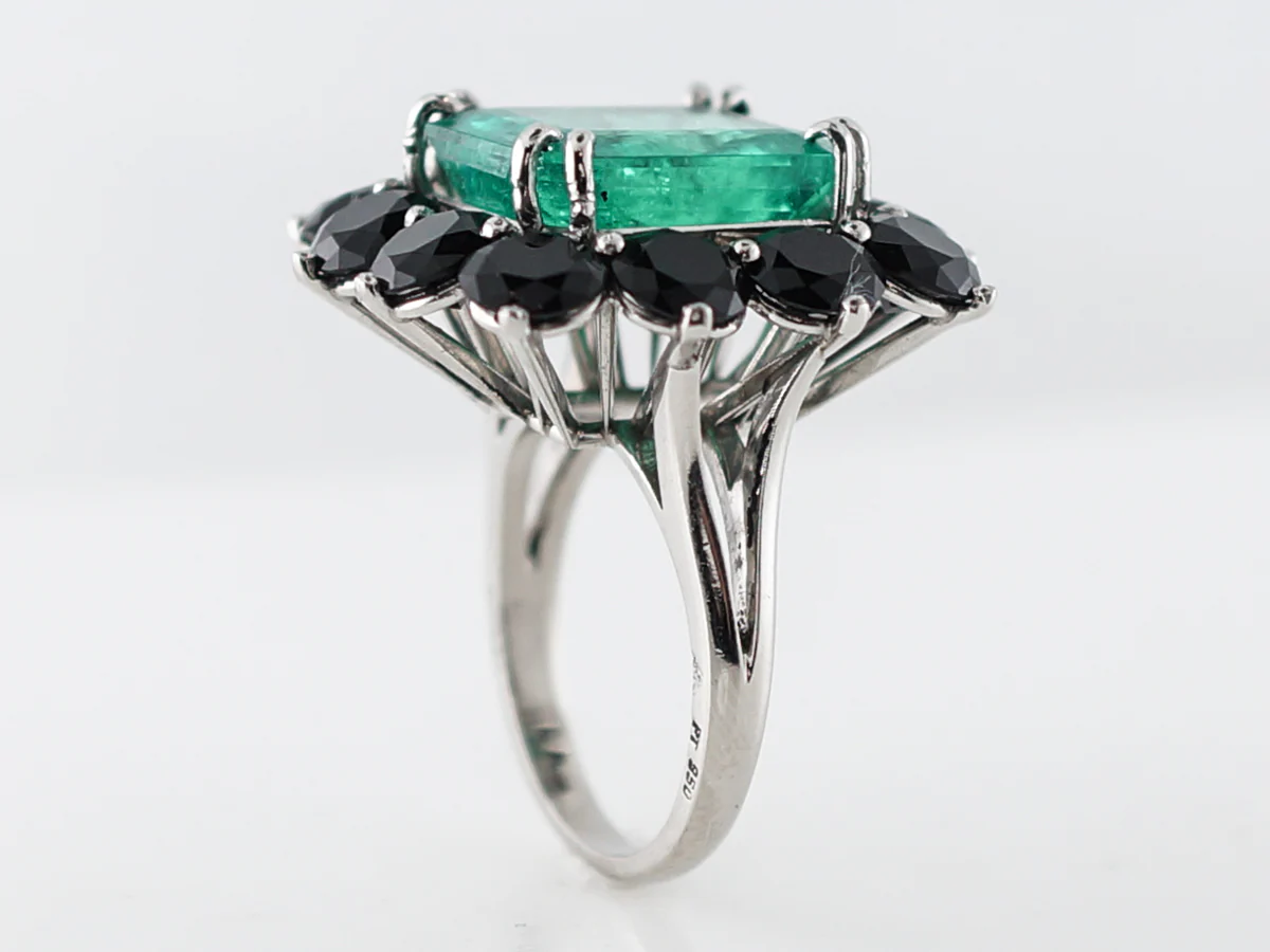 Cocktail Ring Modern 7.89 GIA Emerald Cut Emerald in Platinum - Image 4