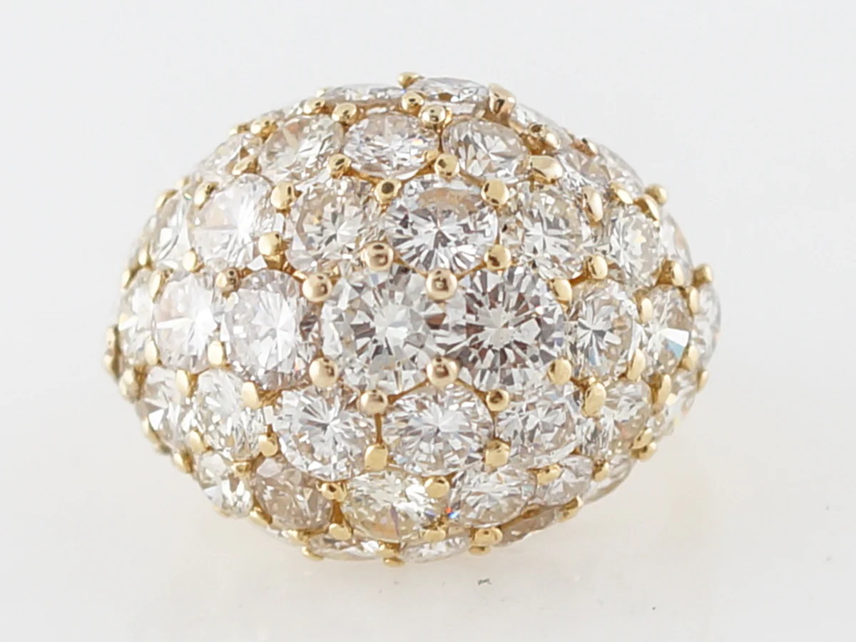 Cocktail Ring Modern 9.03 Round Brilliant Cut Diamonds in 18k Yellow Gold
