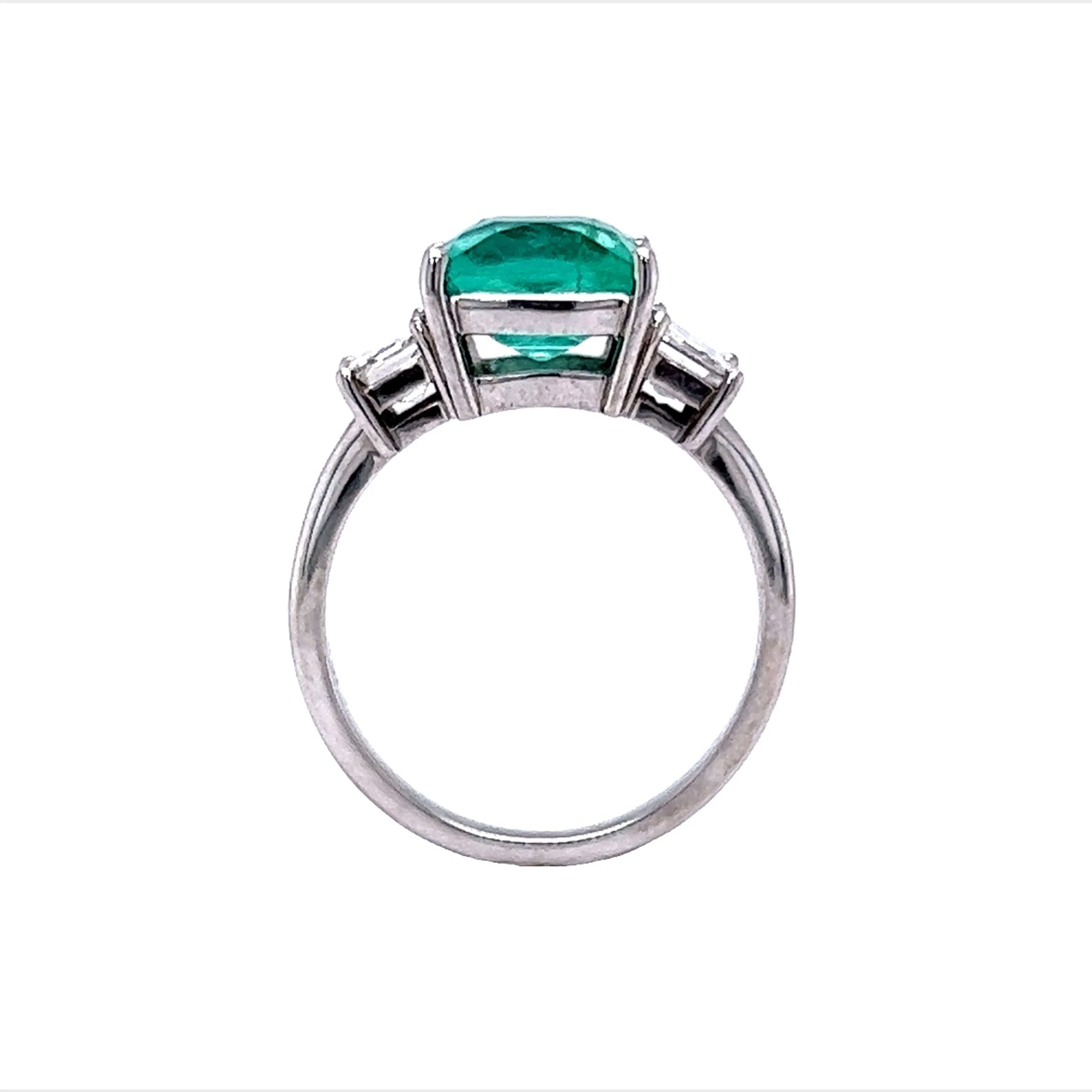 Emerald Cocktail Ring in 18k White Gold - Image 4