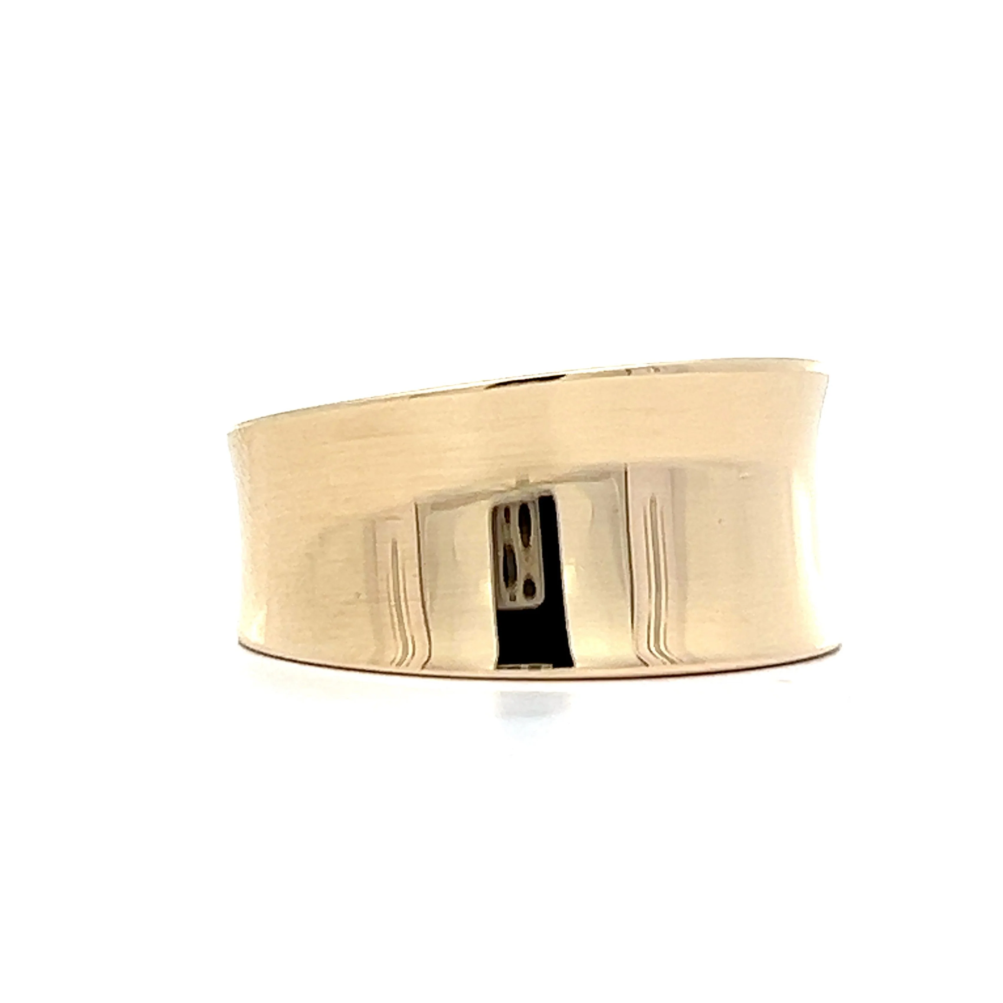 Concave 10mm Right Hand Ring in 14k Yellow Gold - Image 3