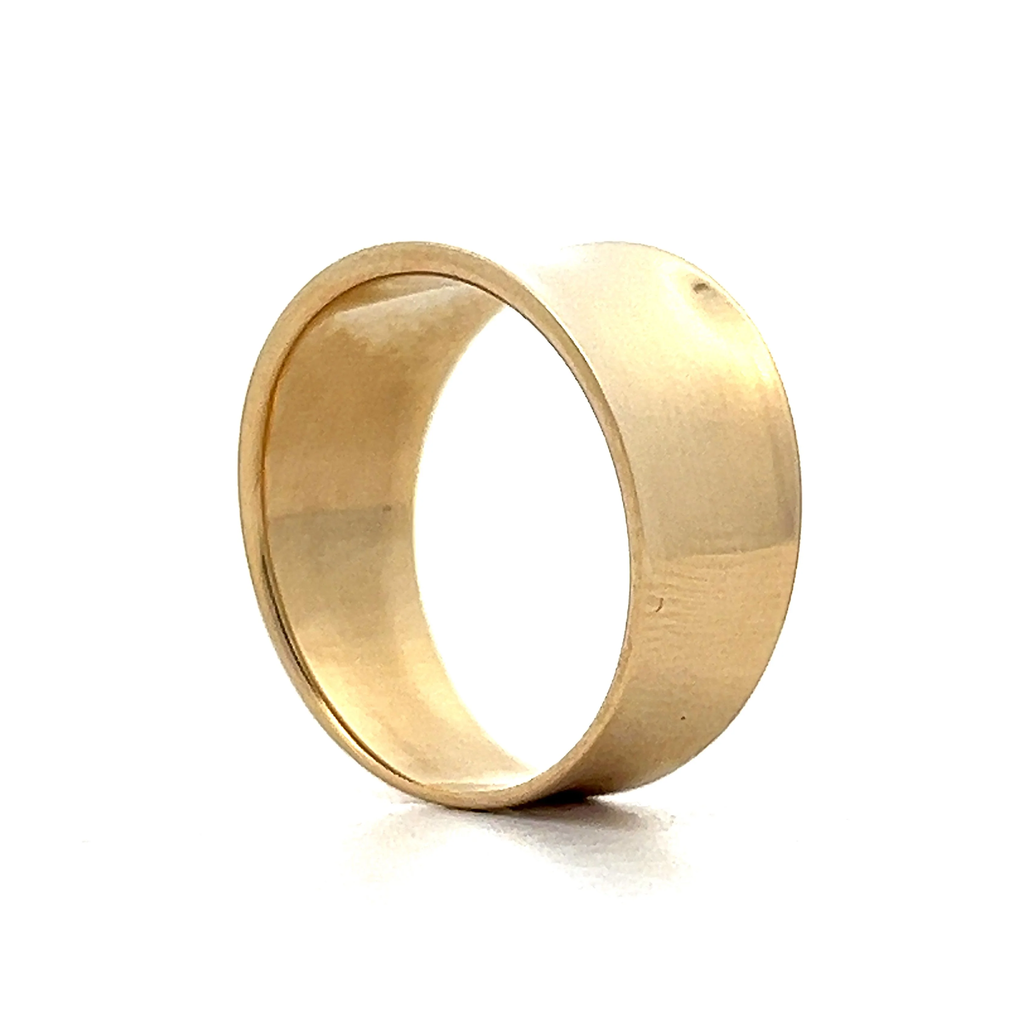 Concave 10mm Right Hand Ring in 14k Yellow Gold - Image 5