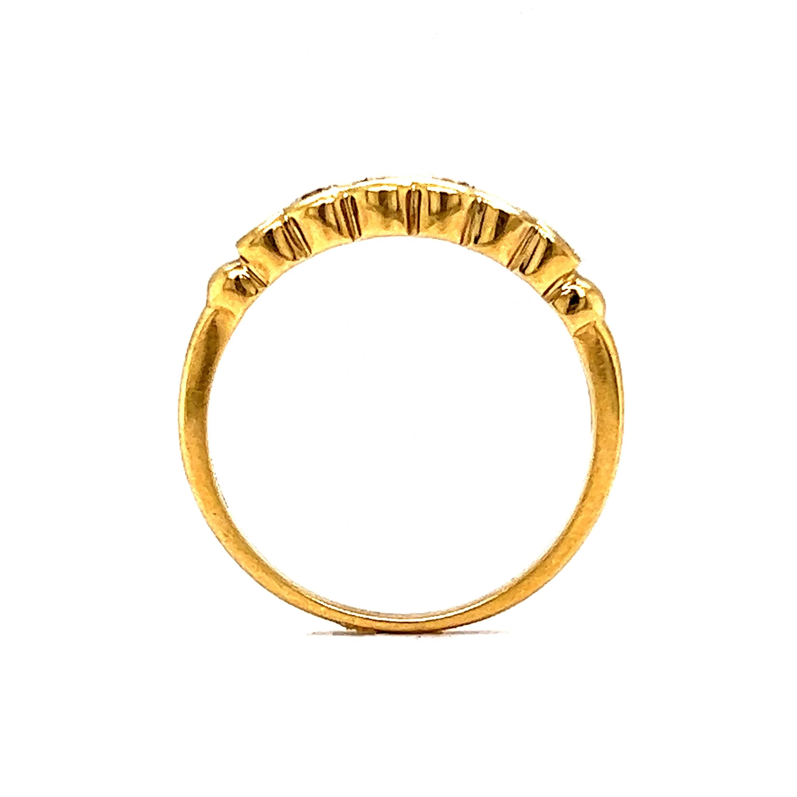 Connected Bezel Set Diamond Stacking Ring in 18k Yellow Gold - Image 4