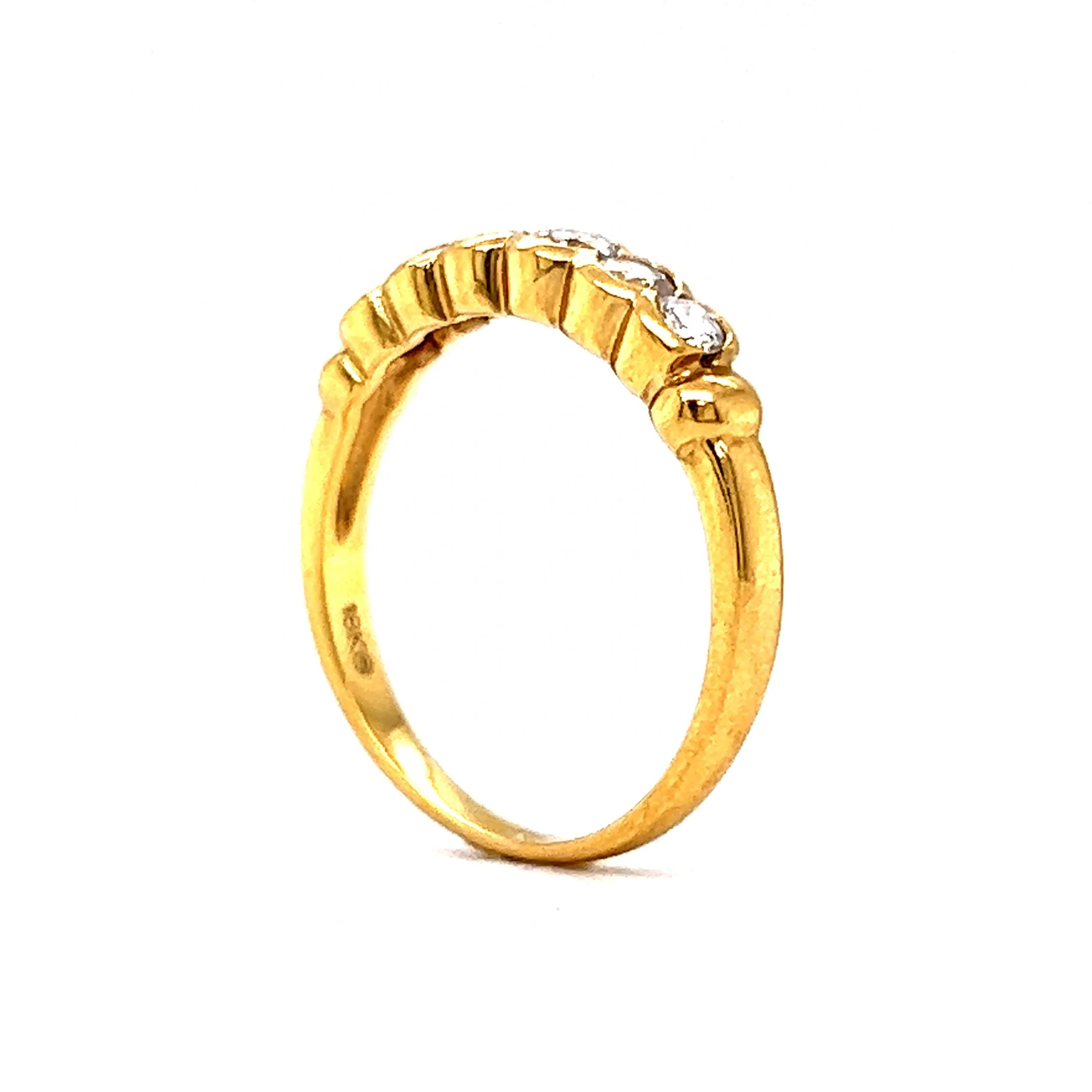 Connected Bezel Set Diamond Stacking Ring in 18k Yellow Gold - Image 5