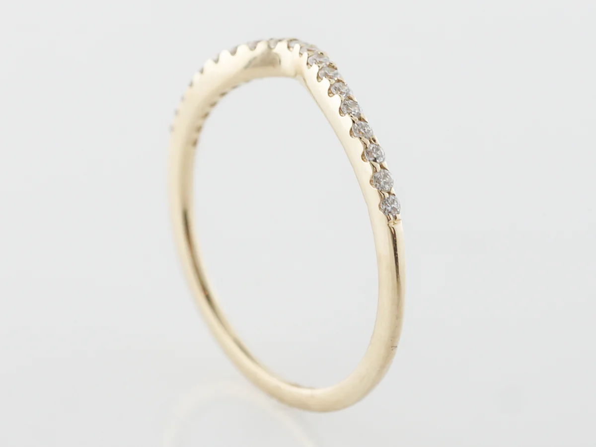 Contoured Band w/ Diamonds in 14k Yellow Gold - Image 4