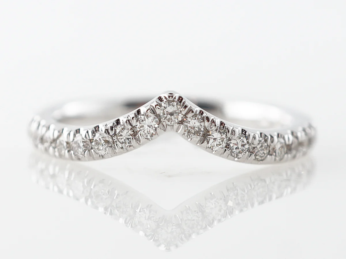 Contoured Diamond Band in 14k White Gold