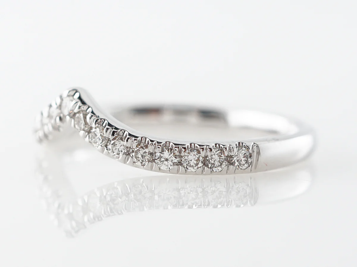 Contoured Diamond Band in 14k White Gold - Image 2