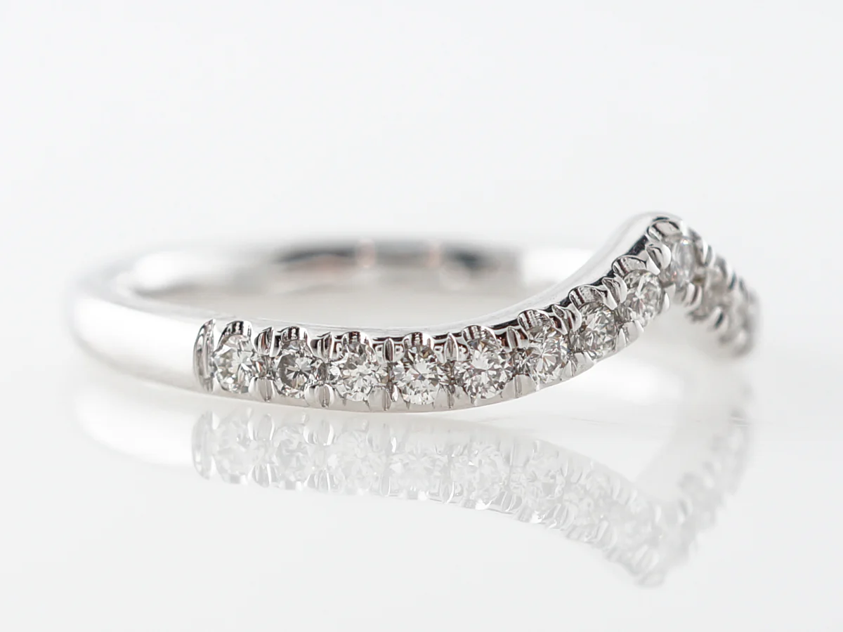 Contoured Diamond Band in 14k White Gold - Image 3
