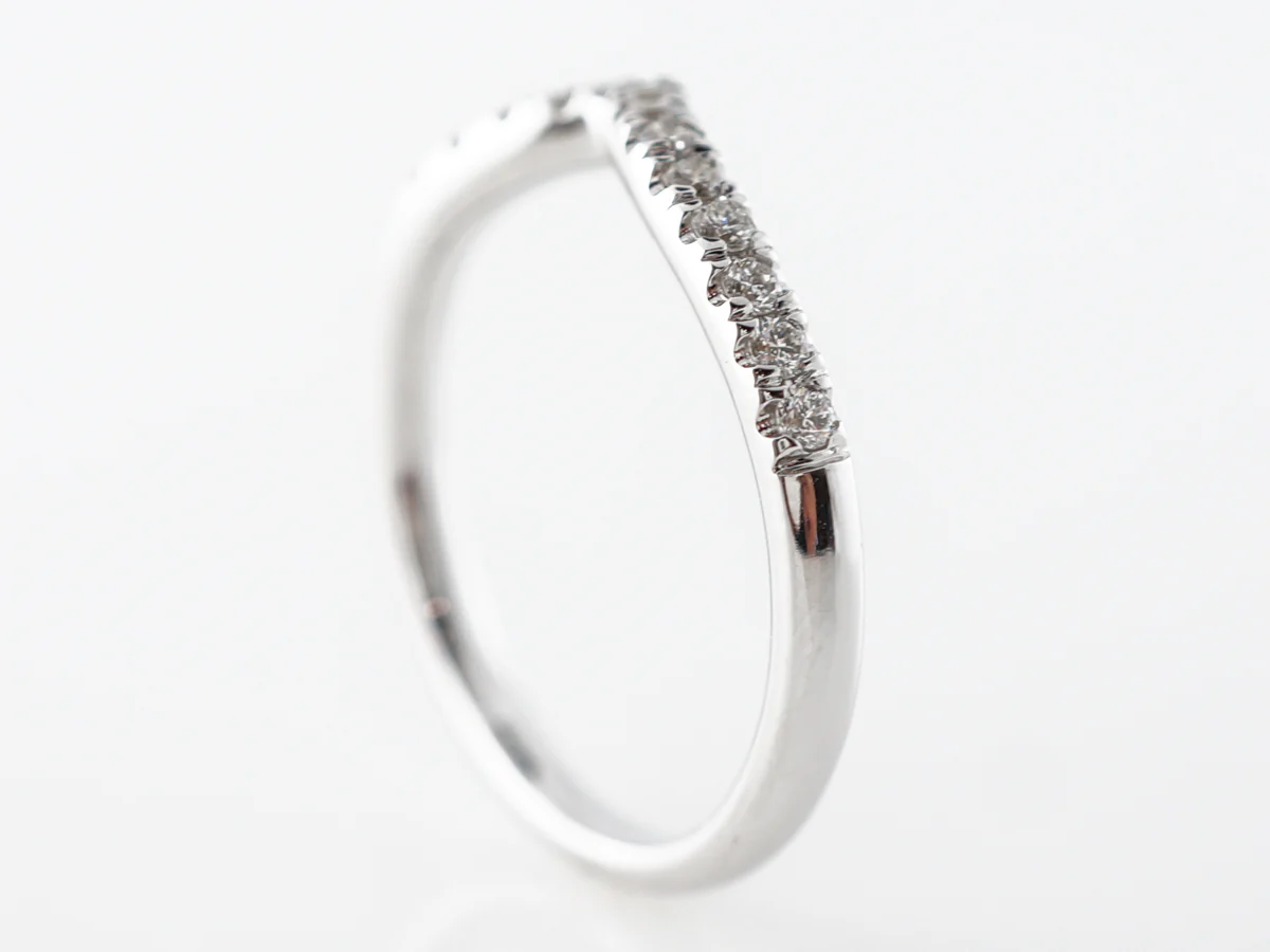 Contoured Diamond Band in 14k White Gold - Image 4