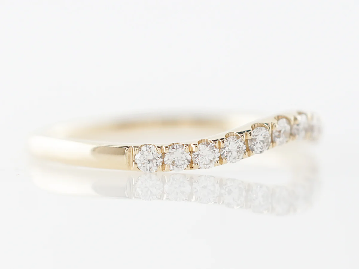 Contoured Diamond Wedding Band in Yellow Gold - Image 3