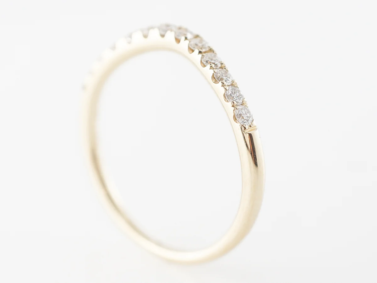 Contoured Diamond Wedding Band in Yellow Gold - Image 4