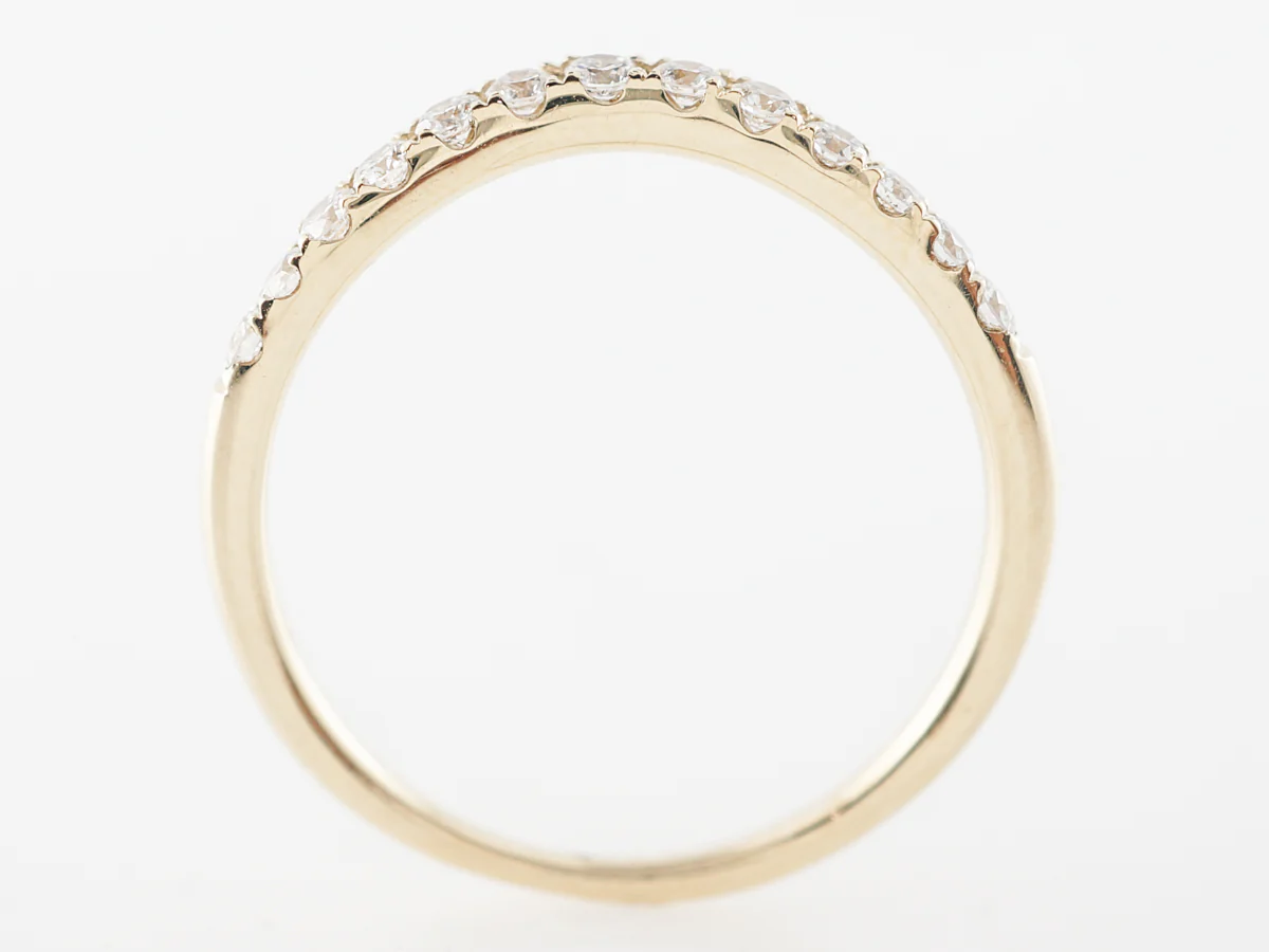 Contoured Diamond Wedding Band in Yellow Gold - Image 5