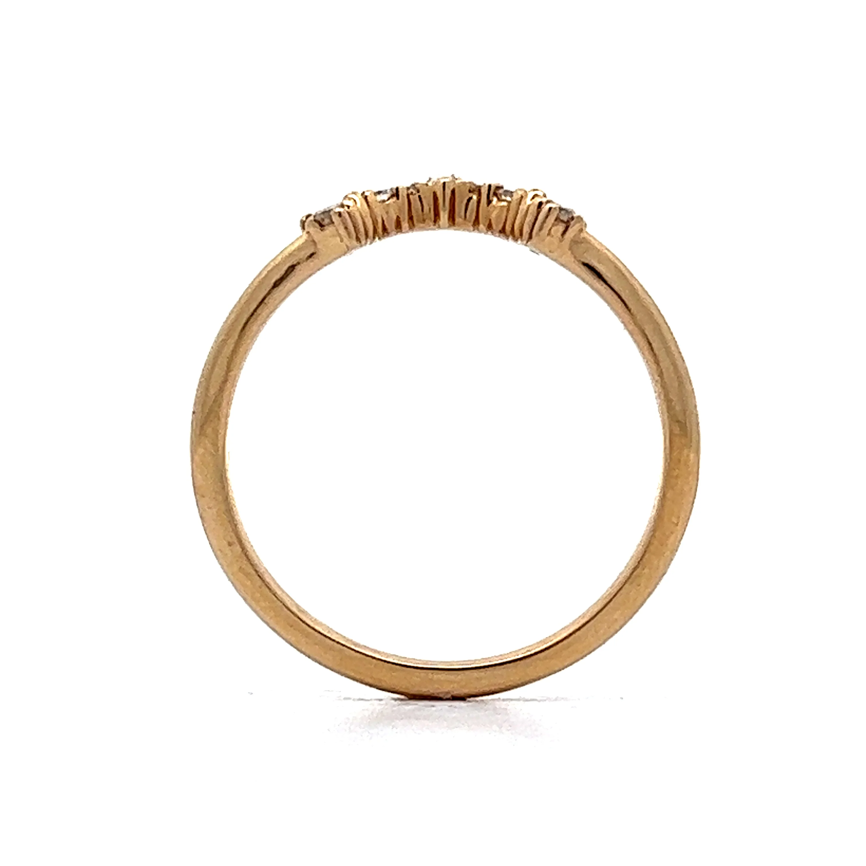 Contoured Marquise & Round Brilliant Diamond Wedding Band in 14k - Image 4