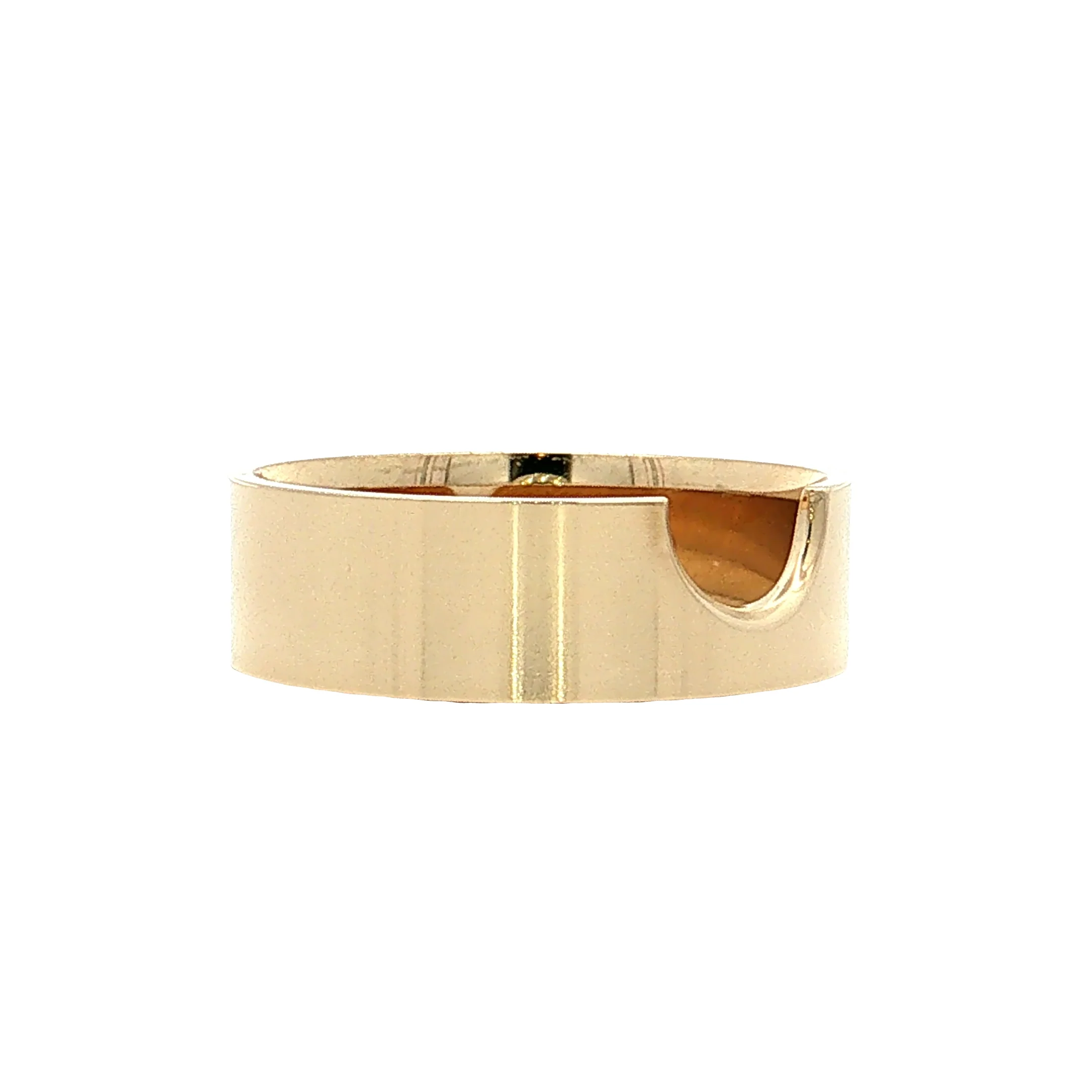 Contoured Stacking Wedding Band 14k Yellow Gold - Image 3