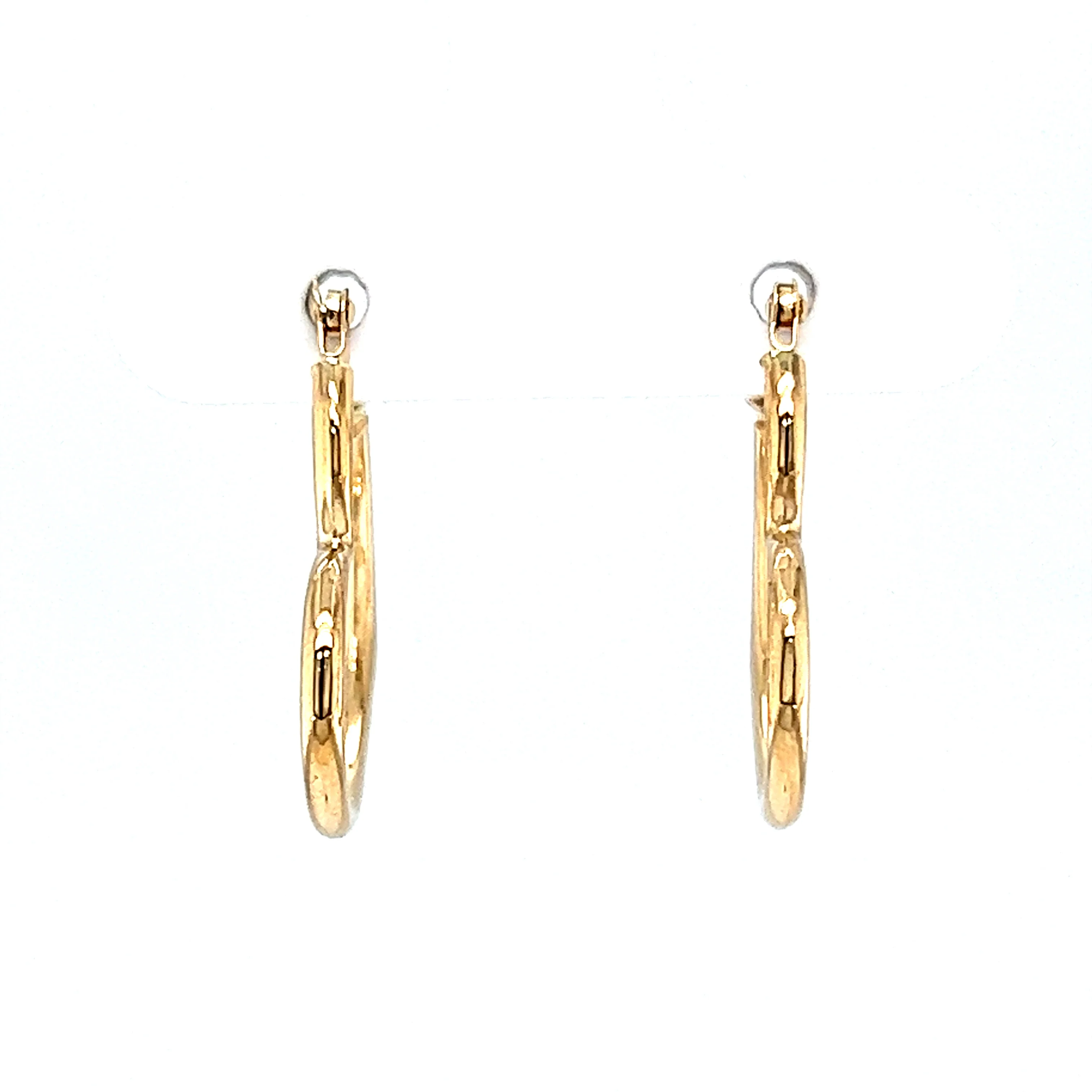 Heart Shaped Hoop Earrings in 14k Yellow Gold