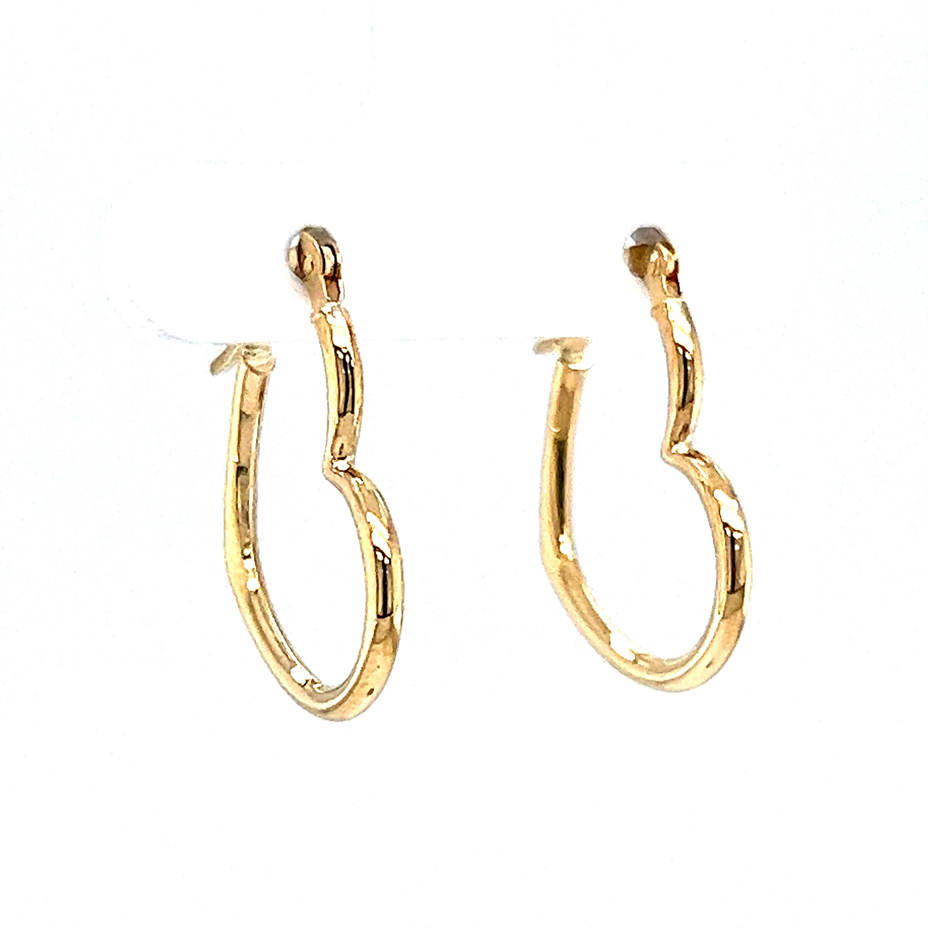 Heart Shaped Hoop Earrings in 14k Yellow Gold - Image 3