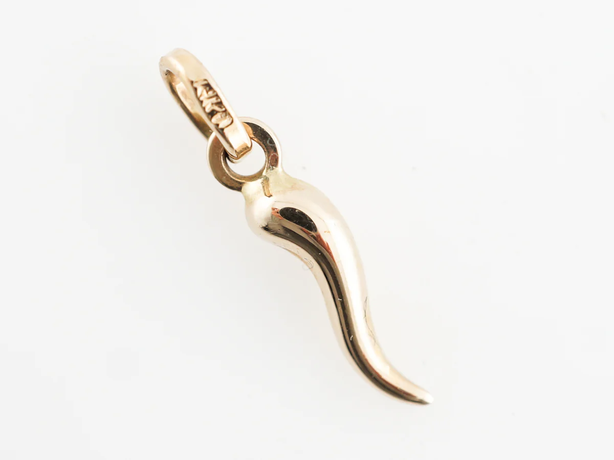 Cornicello Horn Pendant Charm in 14k Yellow Gold - Image 2