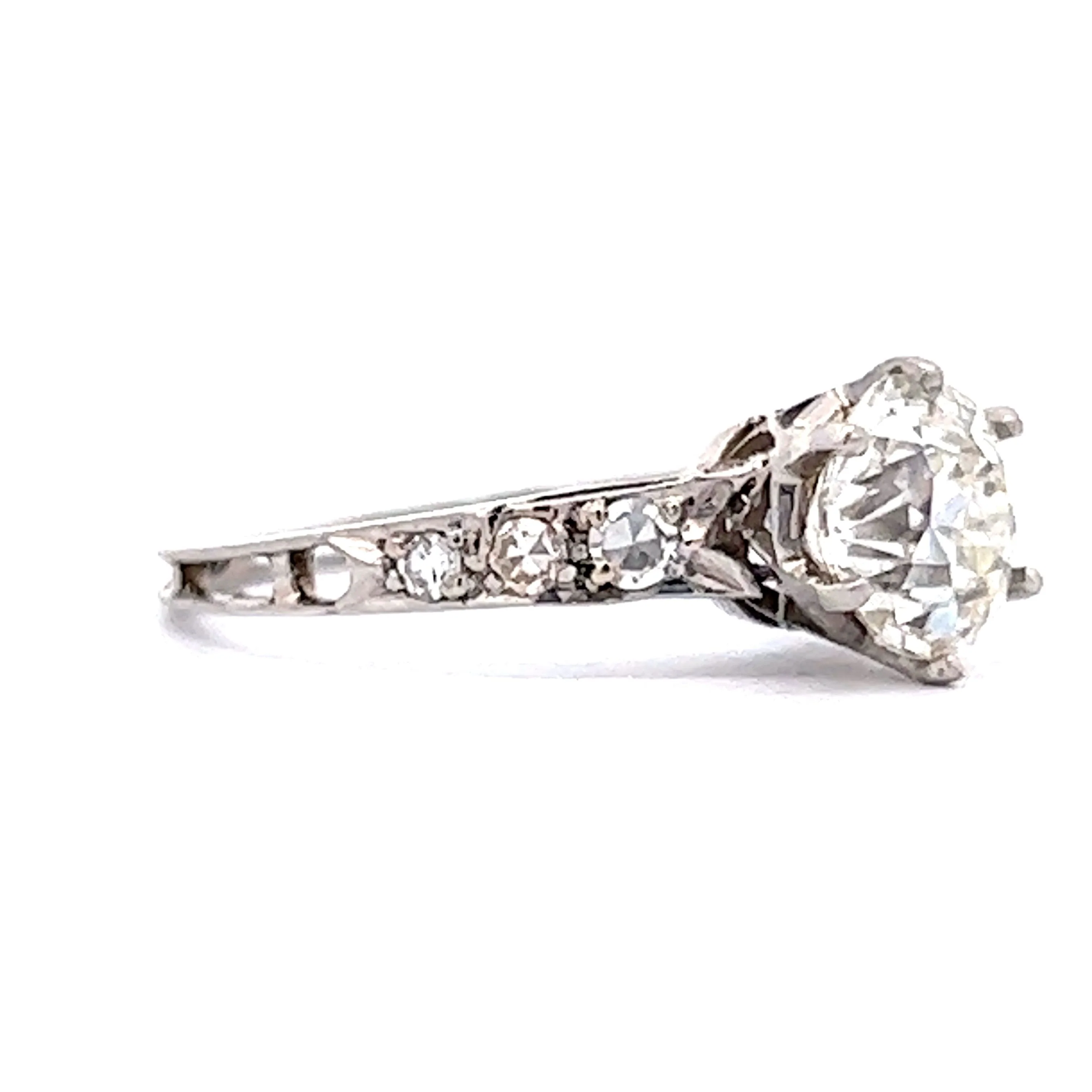 Crown Basket Antique Solitaire Diamond Engagement Ring - Image 3