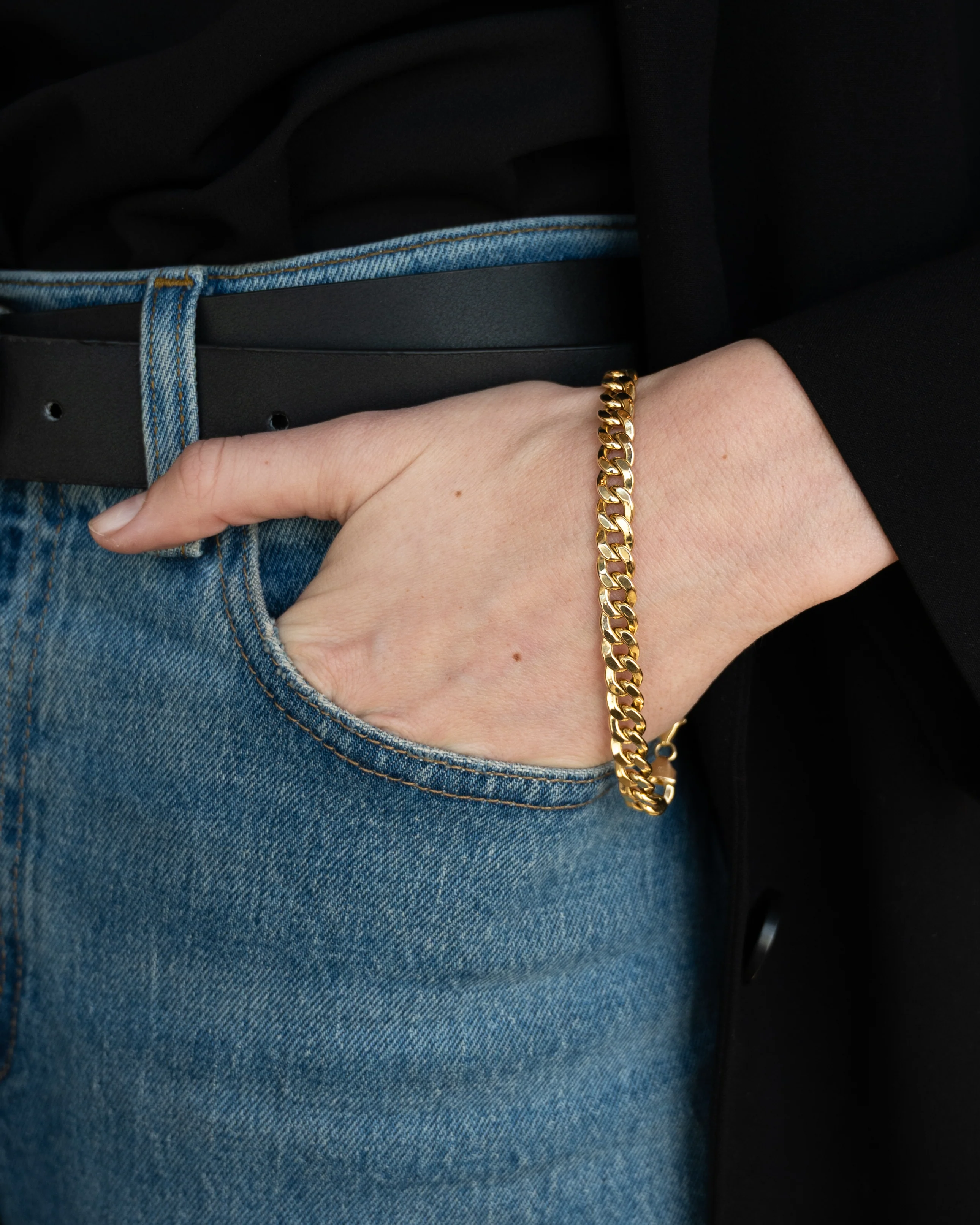 Curb Link Chain Bracelet 14k Yellow Gold - Image 5