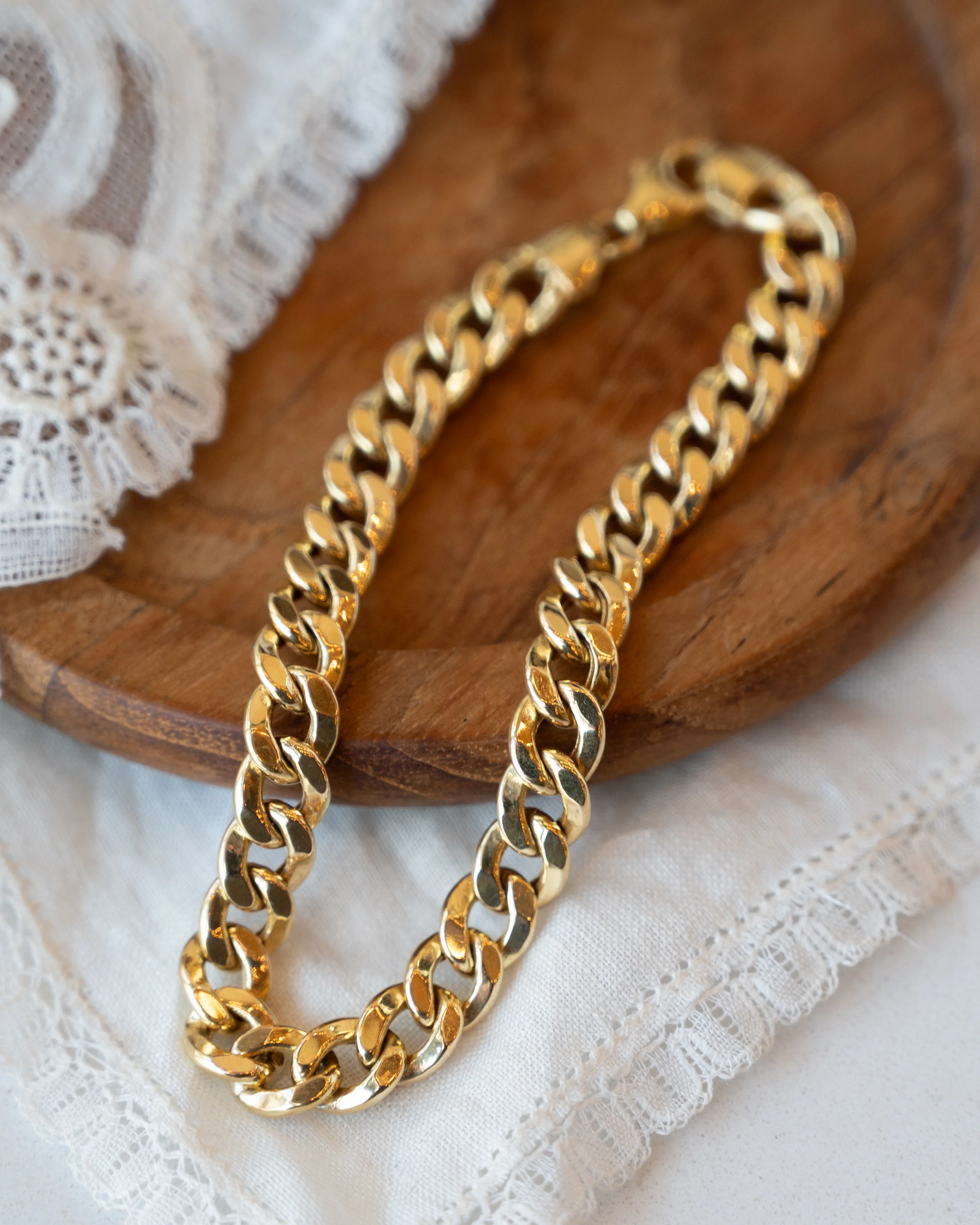 Curb Link Chain Bracelet 14k Yellow Gold - Image 6