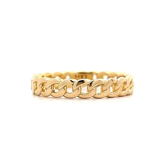 Curb Link Chain Stacking Ring in 14k Yellow Gold
