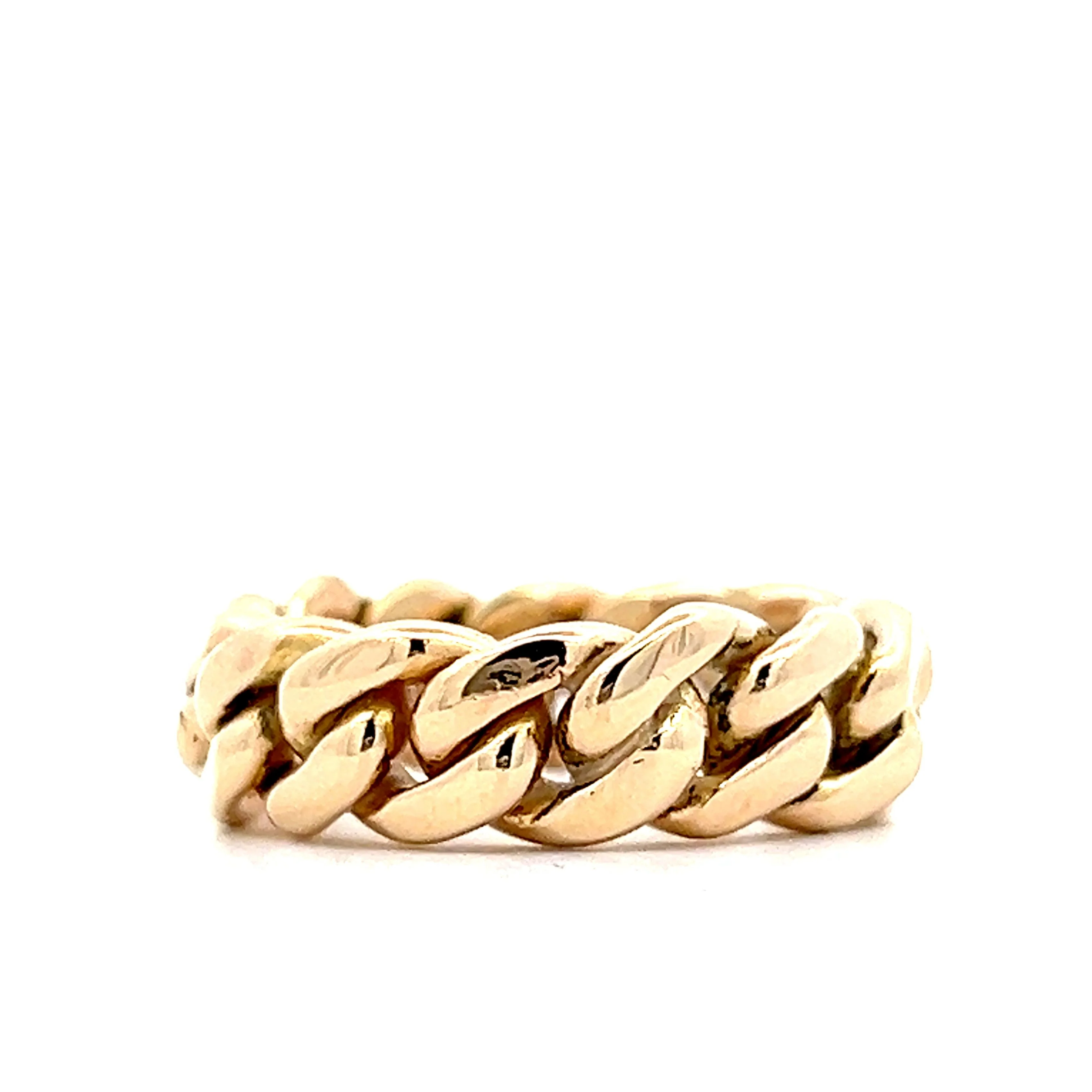 Curb Link Stacking Ring in 14k Yellow Gold