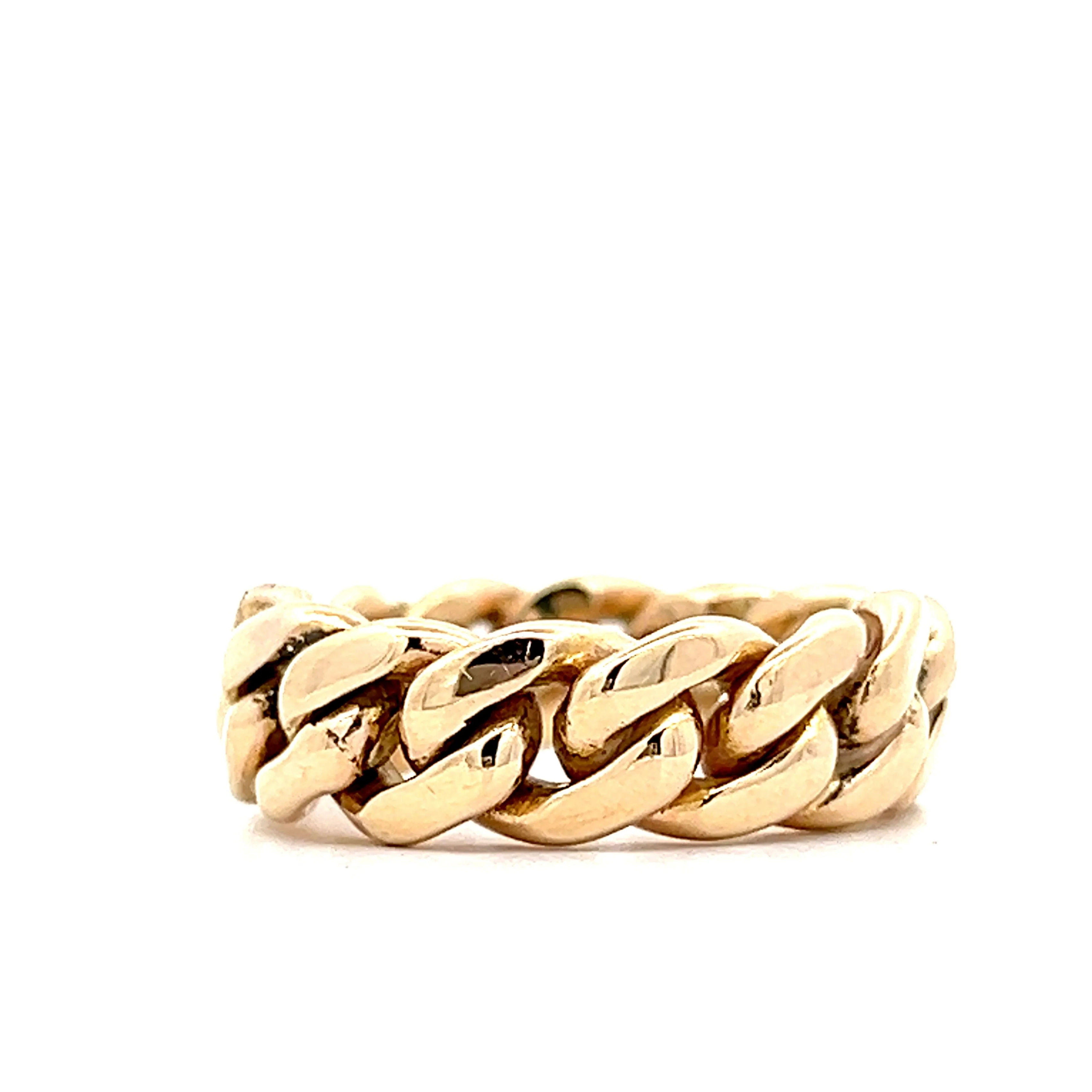 Curb Link Stacking Ring in 14k Yellow Gold - Image 2