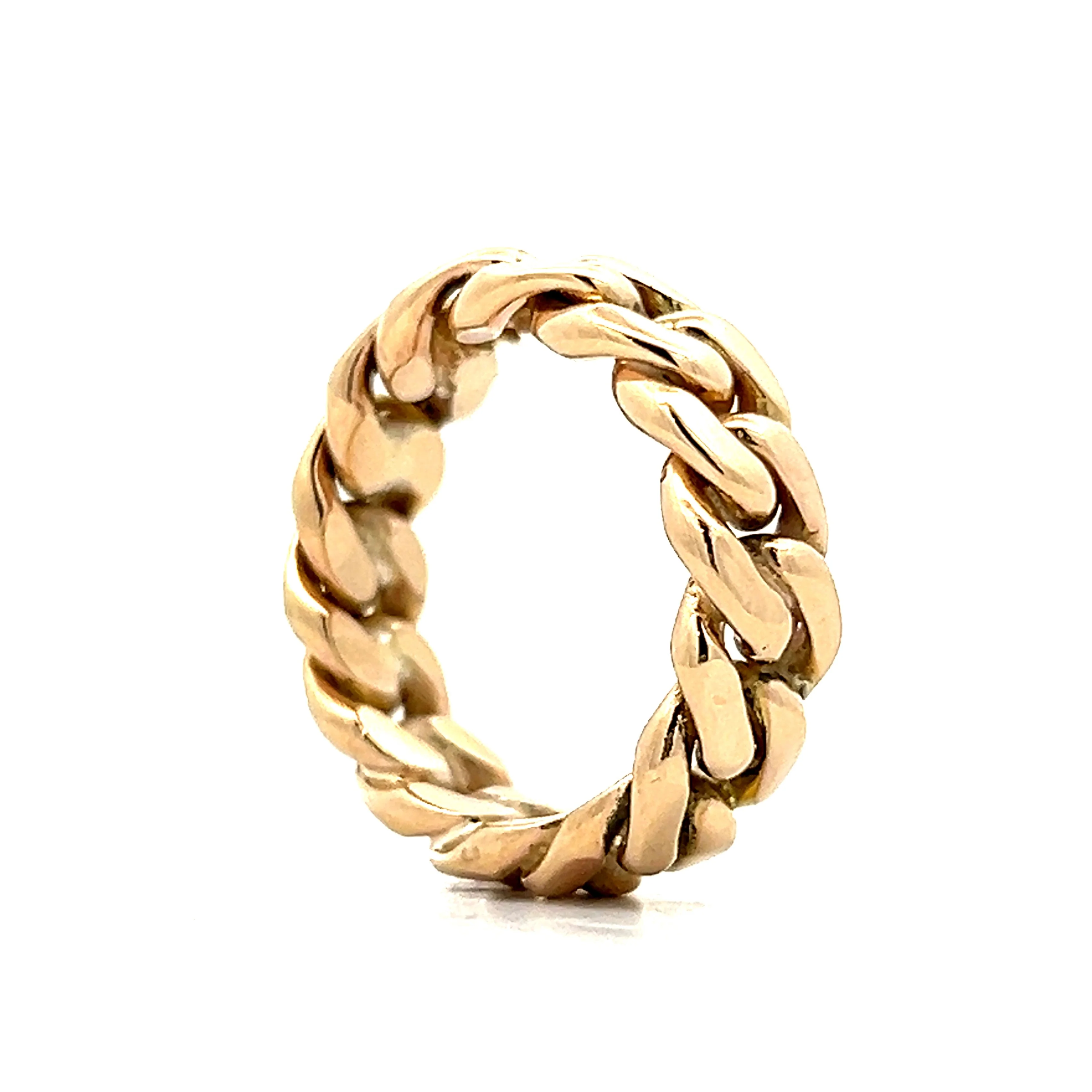 Curb Link Stacking Ring in 14k Yellow Gold - Image 5