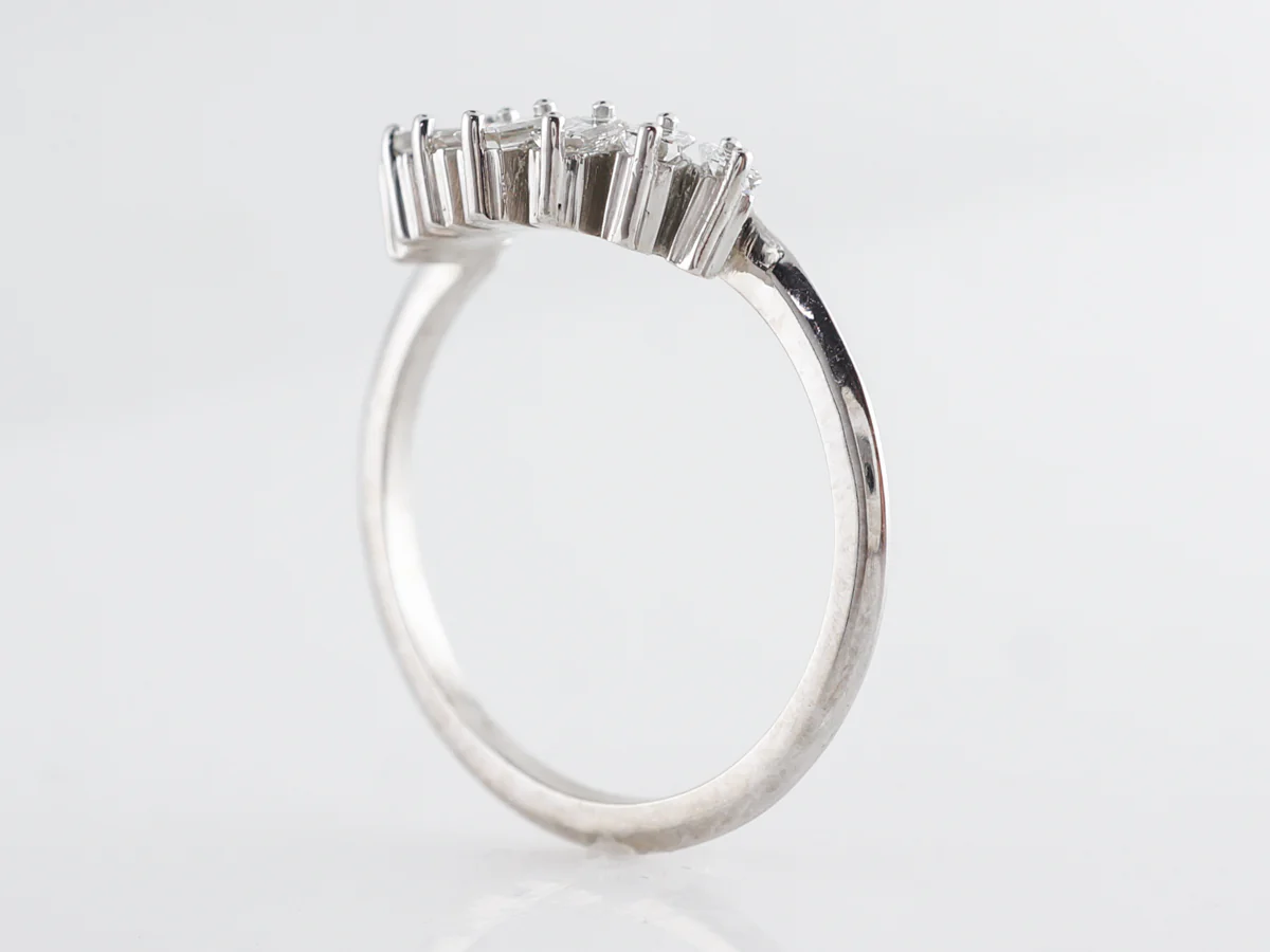 Curved Diamond Tiara Wedding Band in White Gold - Image 4