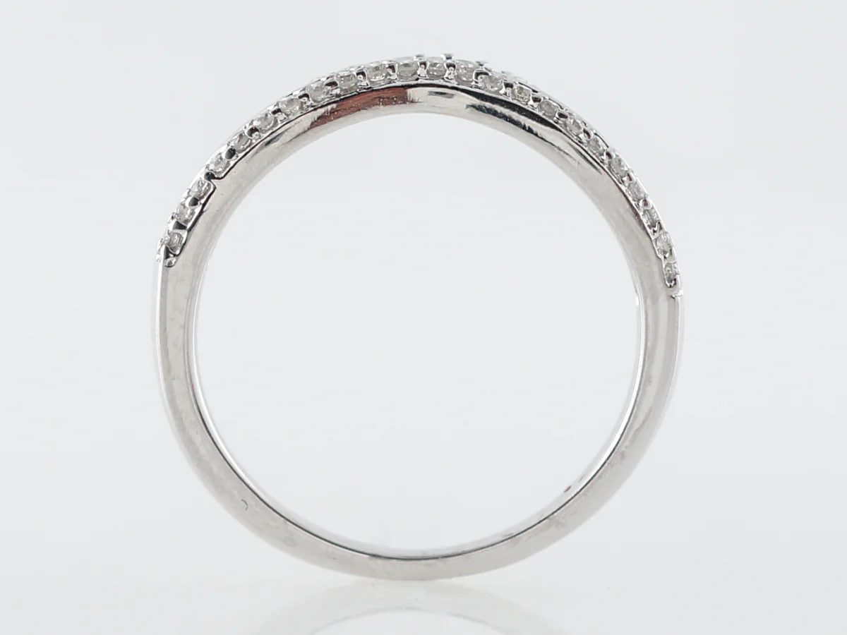 Curved Double Diamond Wedding Band in 14k - Image 3
