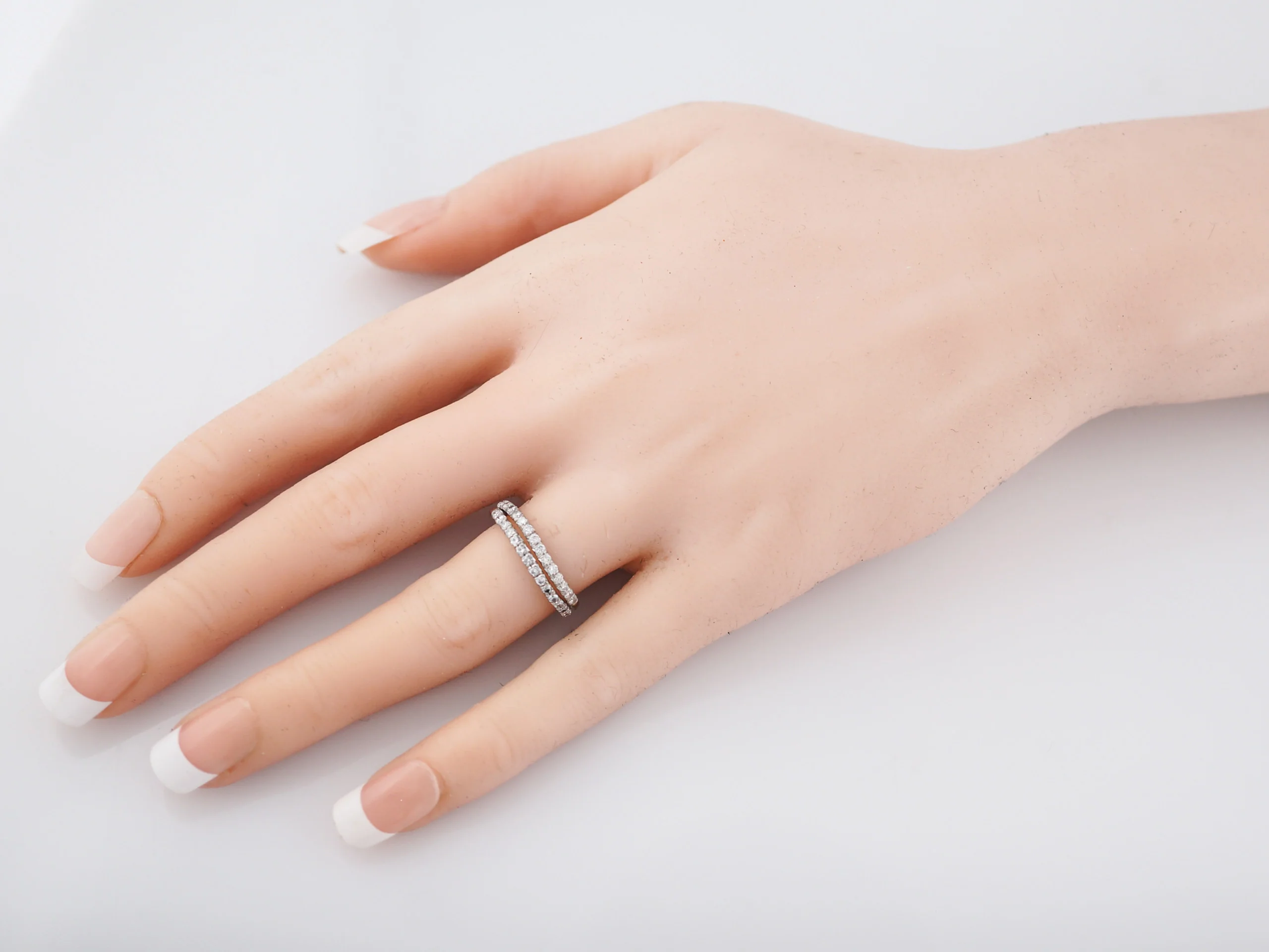 Curved Wedding Band Modern .285 Round Brilliant Cut Diamonds in Platinum - Image 7