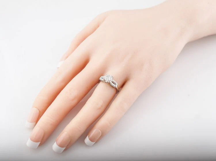 Cushion Cut Solitaire Diamond Engagement Ring Art Deco - Image 5