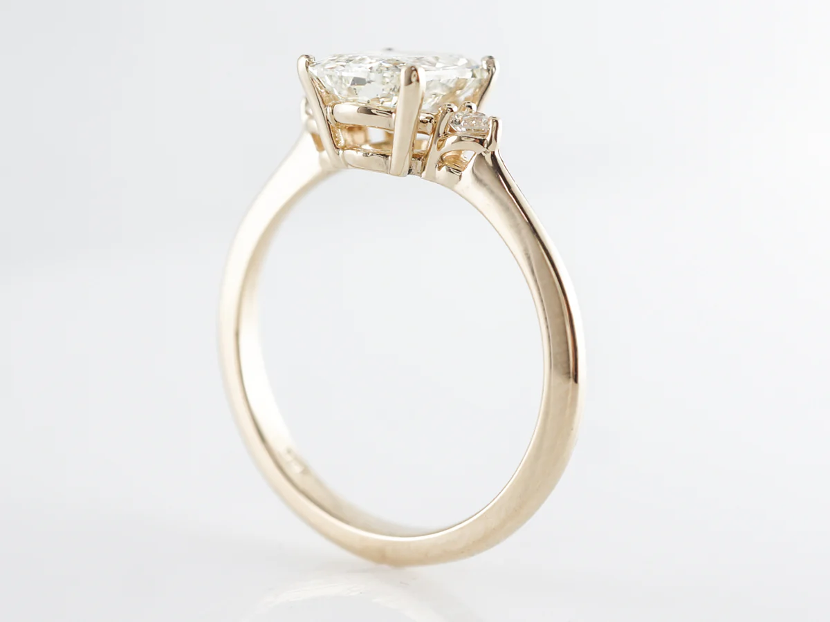 Custom Antique Cushion Cut Diamond Engagement Ring 14k - Image 4