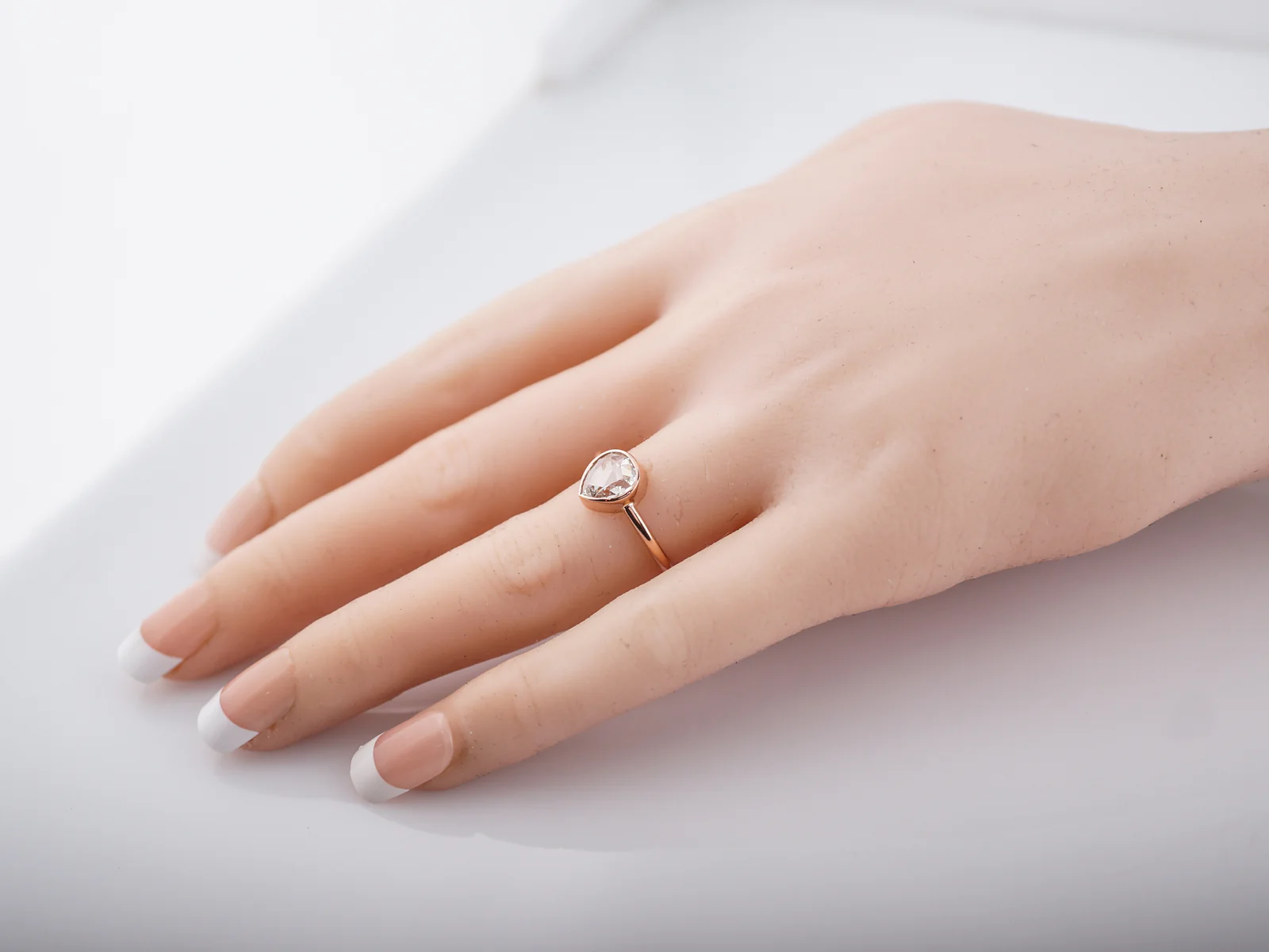 Custom Right Hand Ring Modern 1.27 Rose Cut Diamond in 14k Rose Gold - Image 7