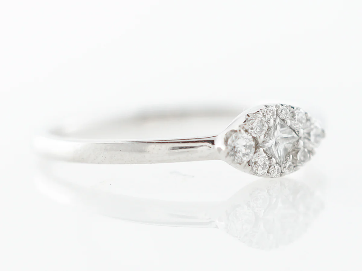 Dainty Diamond Cluster Ring in 18k White Gold - Image 3