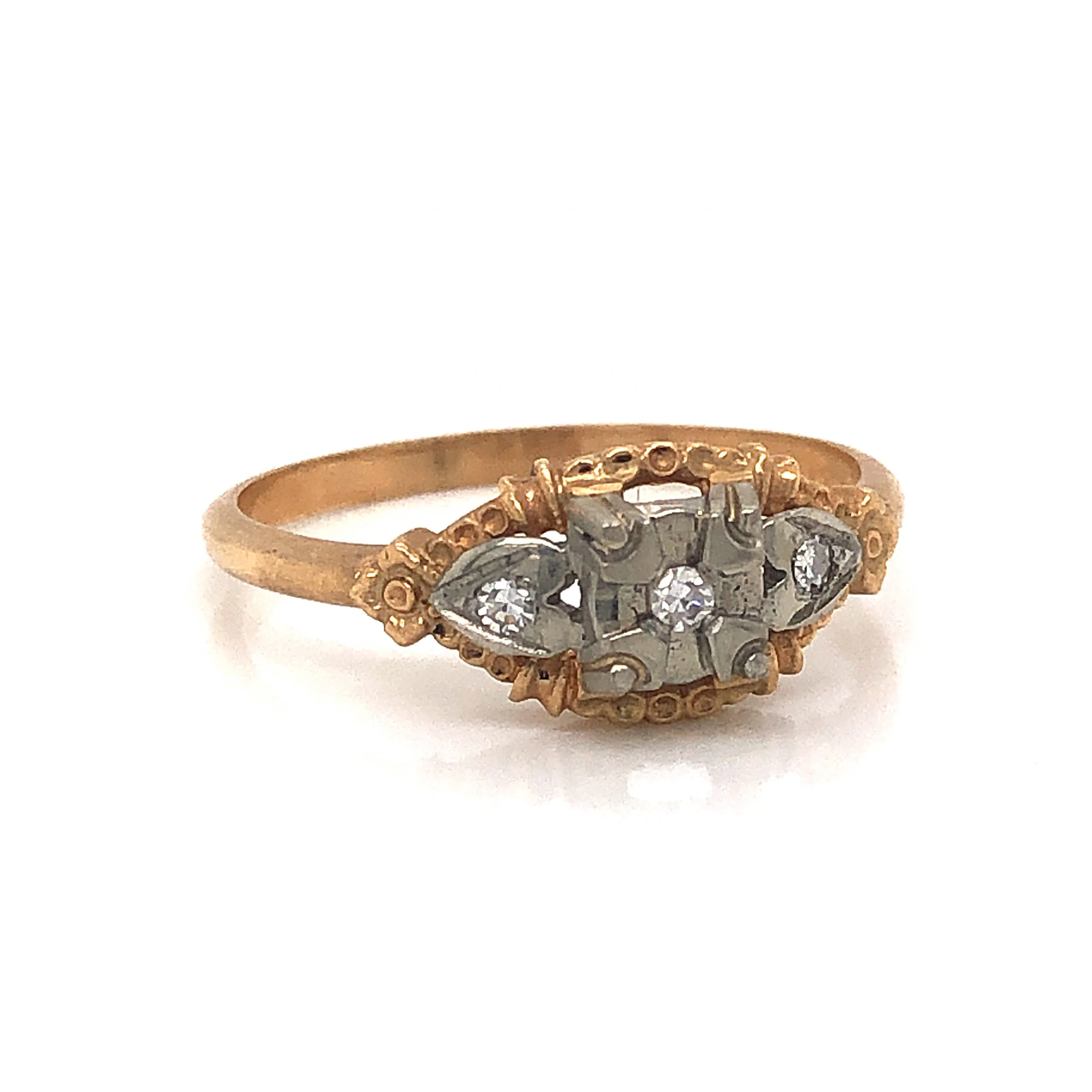 Dainty Retro Diamond Engagement Ring in 14k & 18k Gold - Image 3