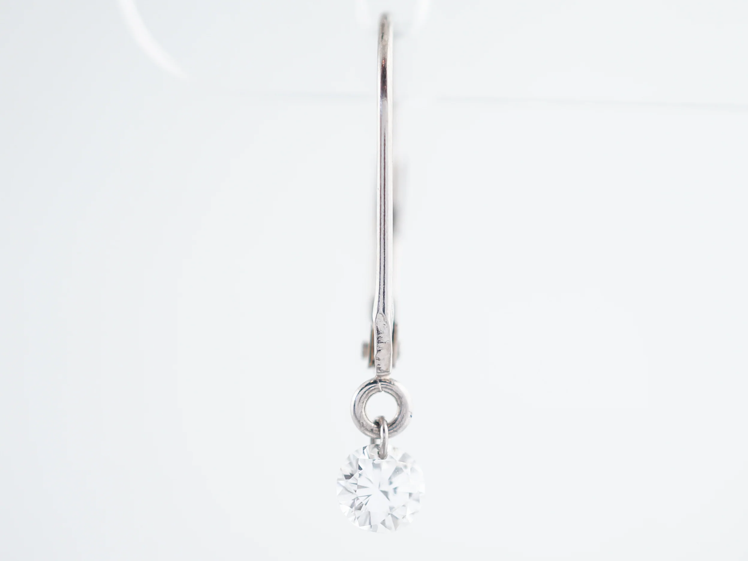 Dangle Drop Earrings Modern .40 Round Brilliant Cut Diamonds in 14K White Gold - Image 3