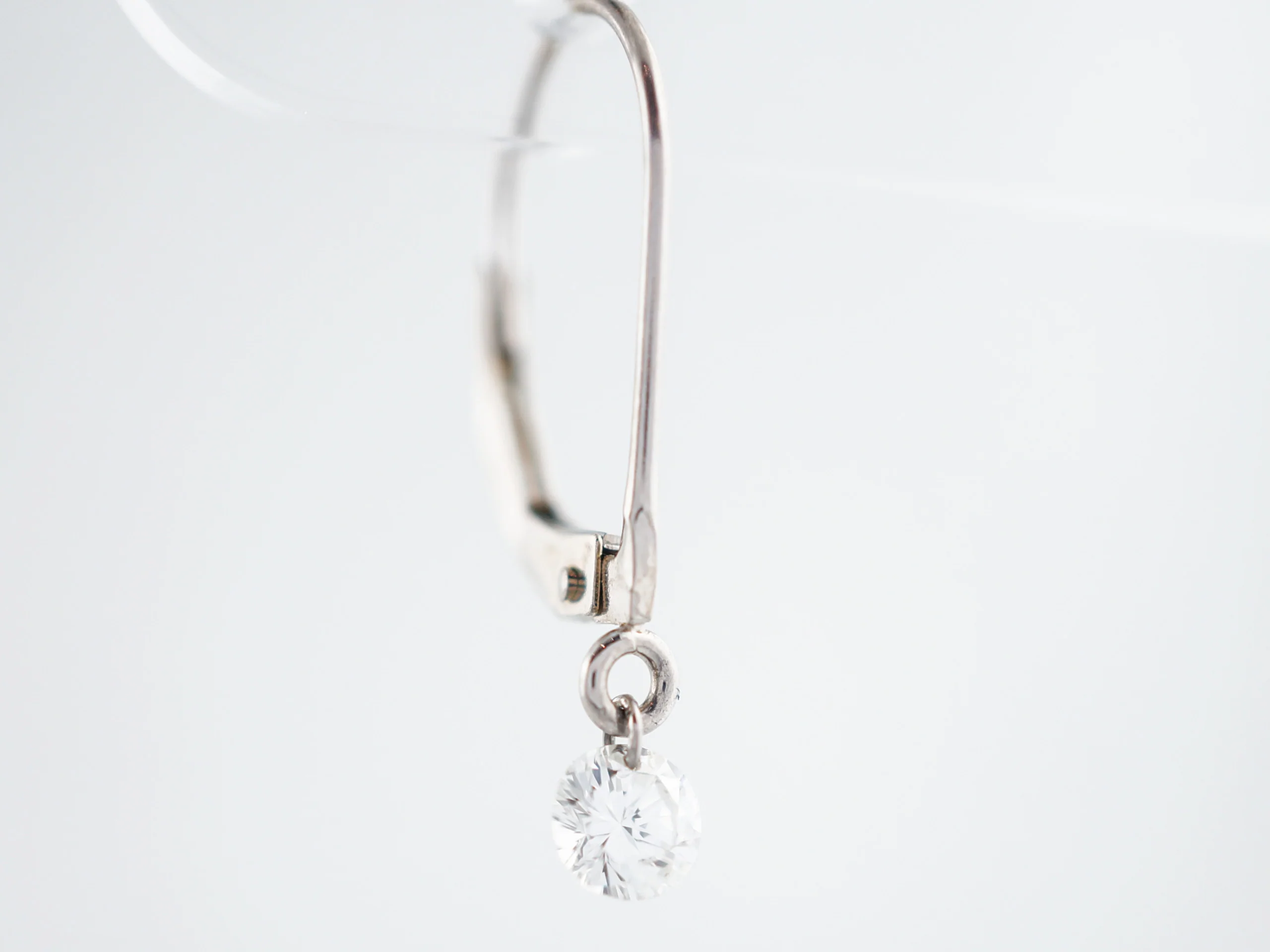 Dangle Drop Earrings Modern .40 Round Brilliant Cut Diamonds in 14K White Gold - Image 4