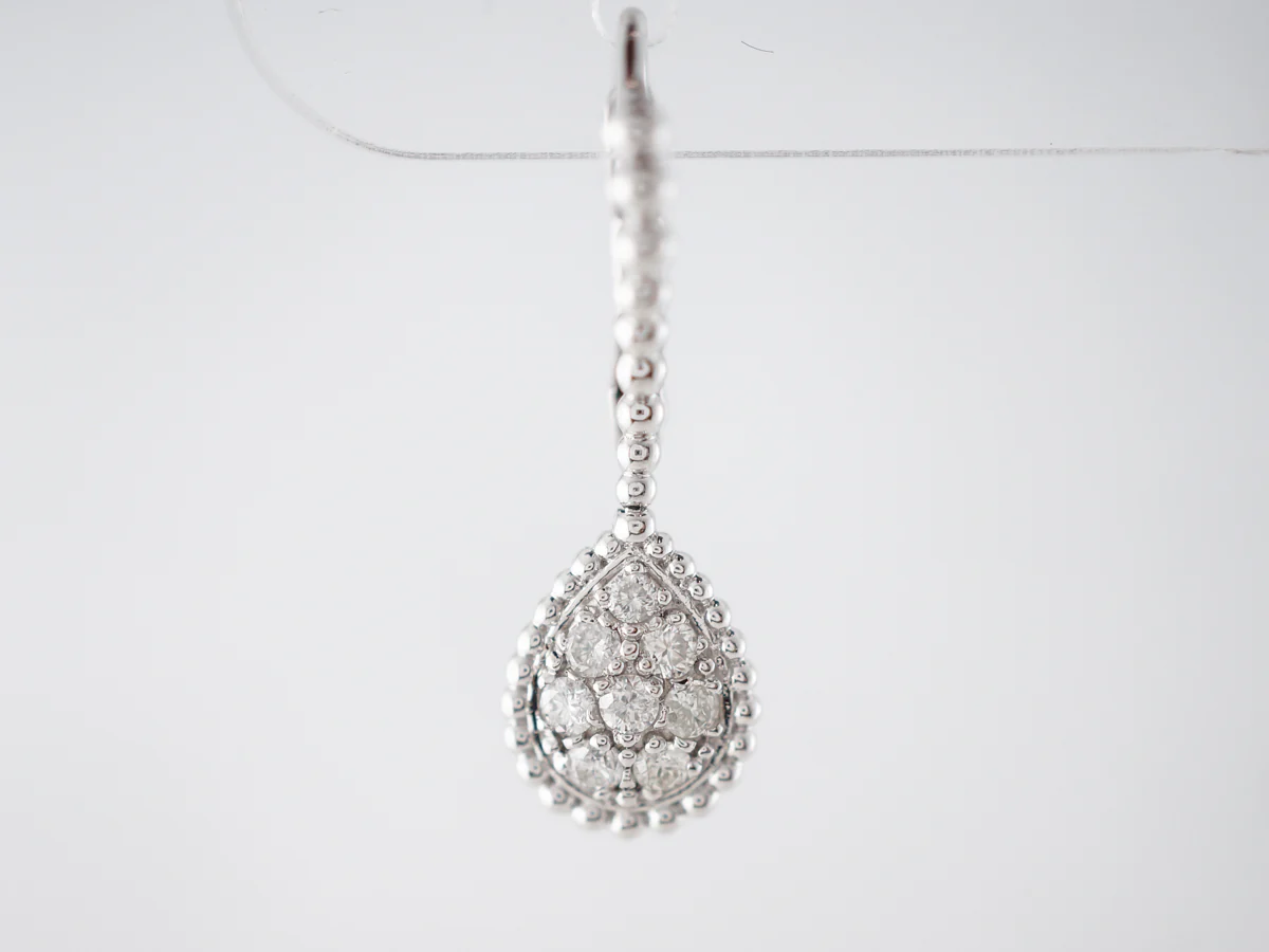 Dangle Drop Earrings Modern .43 Round Brilliant Cut Diamonds in 14k White Gold - Image 4