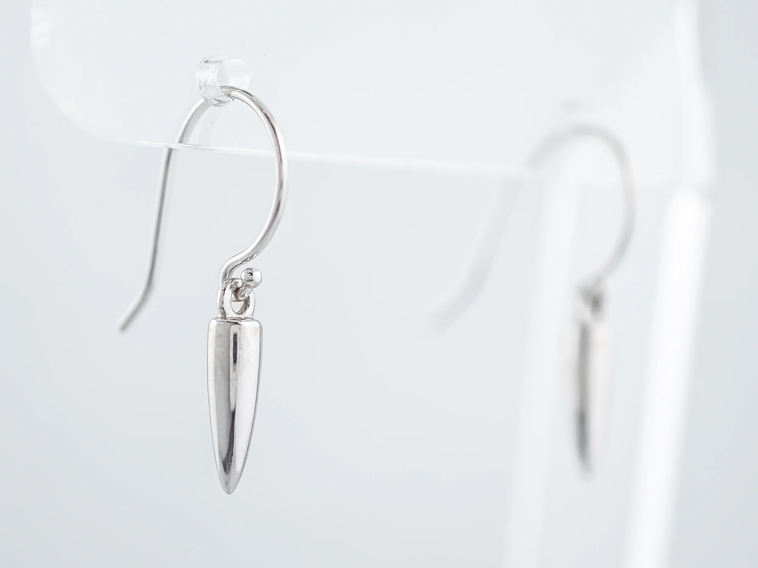 Dangle Drop Earrings Modern in 14K White Gold - Image 2