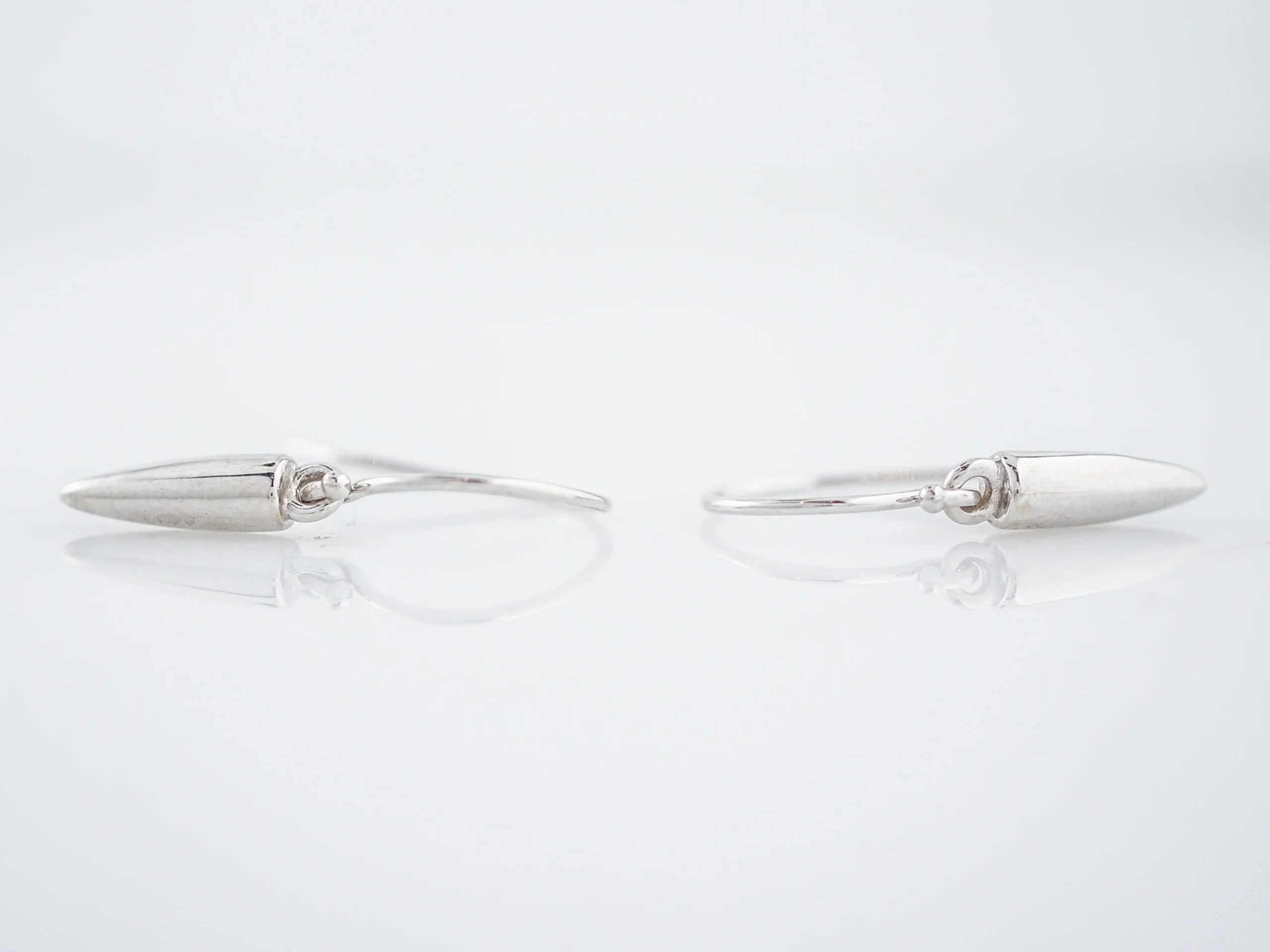 Dangle Drop Earrings Modern in 14K White Gold - Image 3