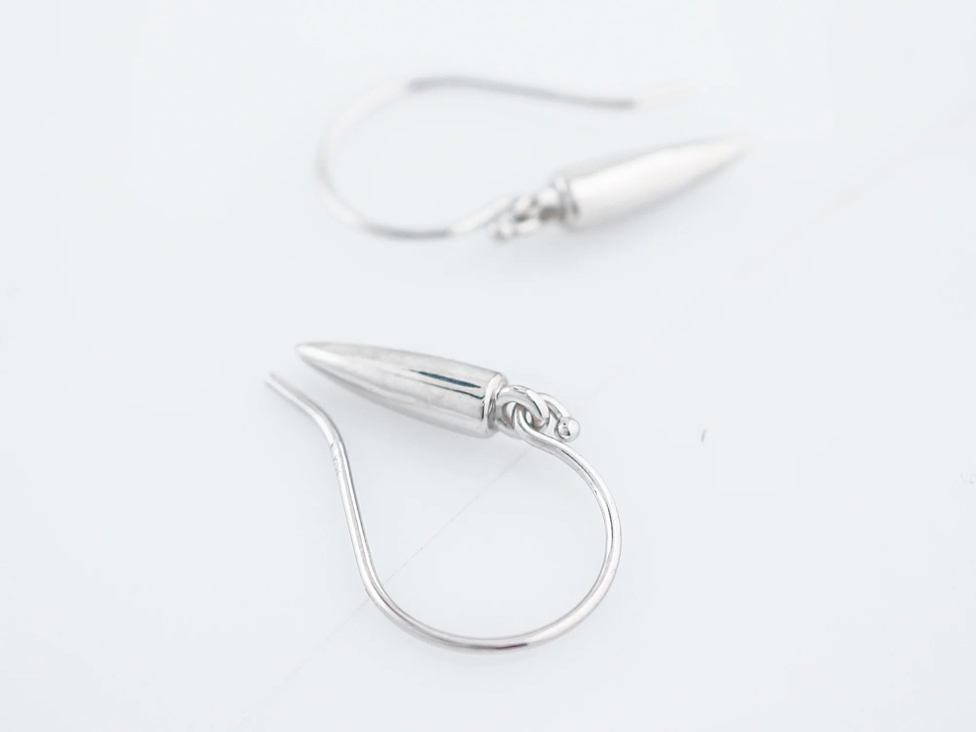 Dangle Drop Earrings Modern in 14K White Gold - Image 4